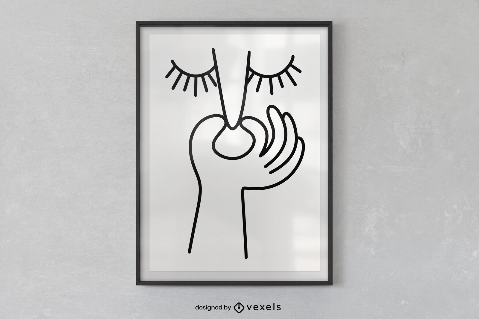 minimal-face-art-poster-design-vector-download