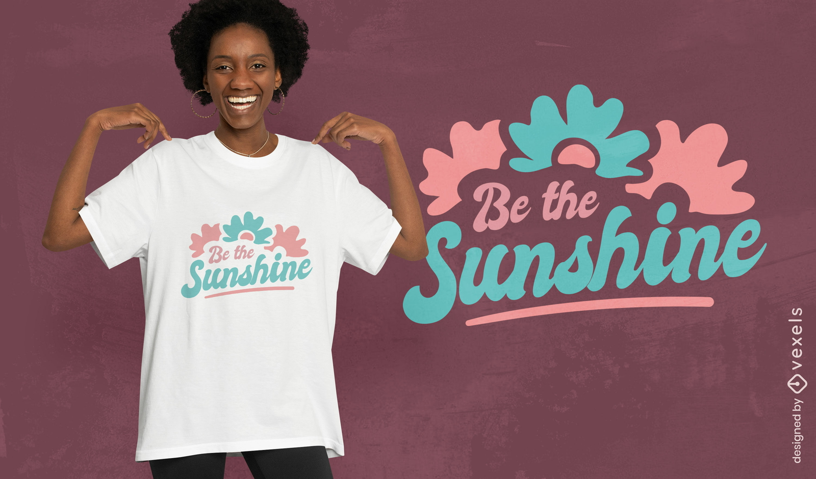 Diseño de camiseta Sunshine Positiveity.