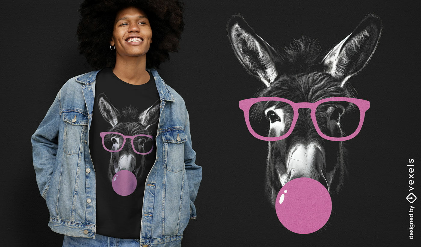 Donkey with glasses t-shirt design