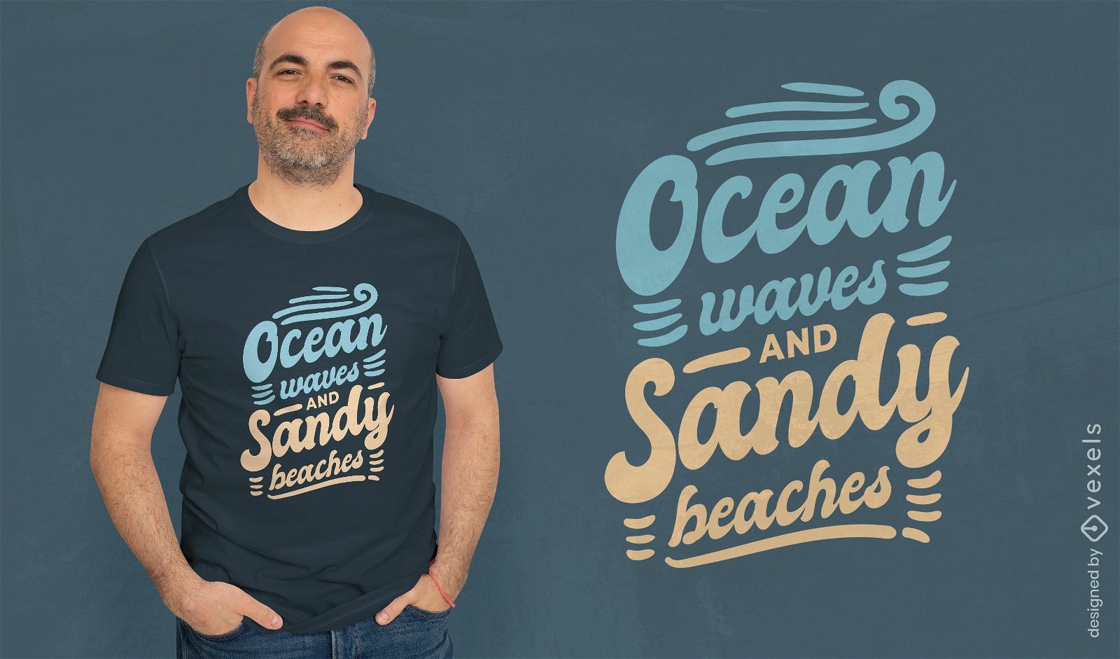 Design de camiseta com serenidade do oceano