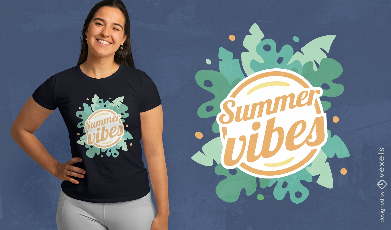Diseño de camiseta motivacional Summer Vibes.