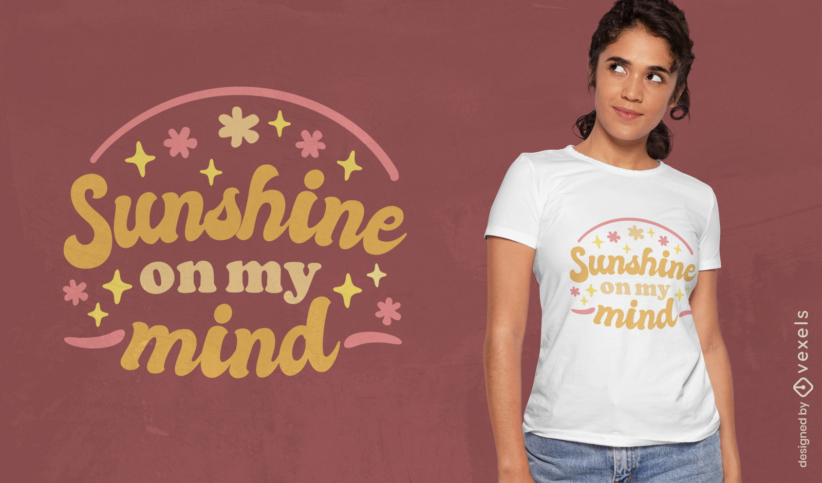 Diseño de camiseta de pensamientos de sol.