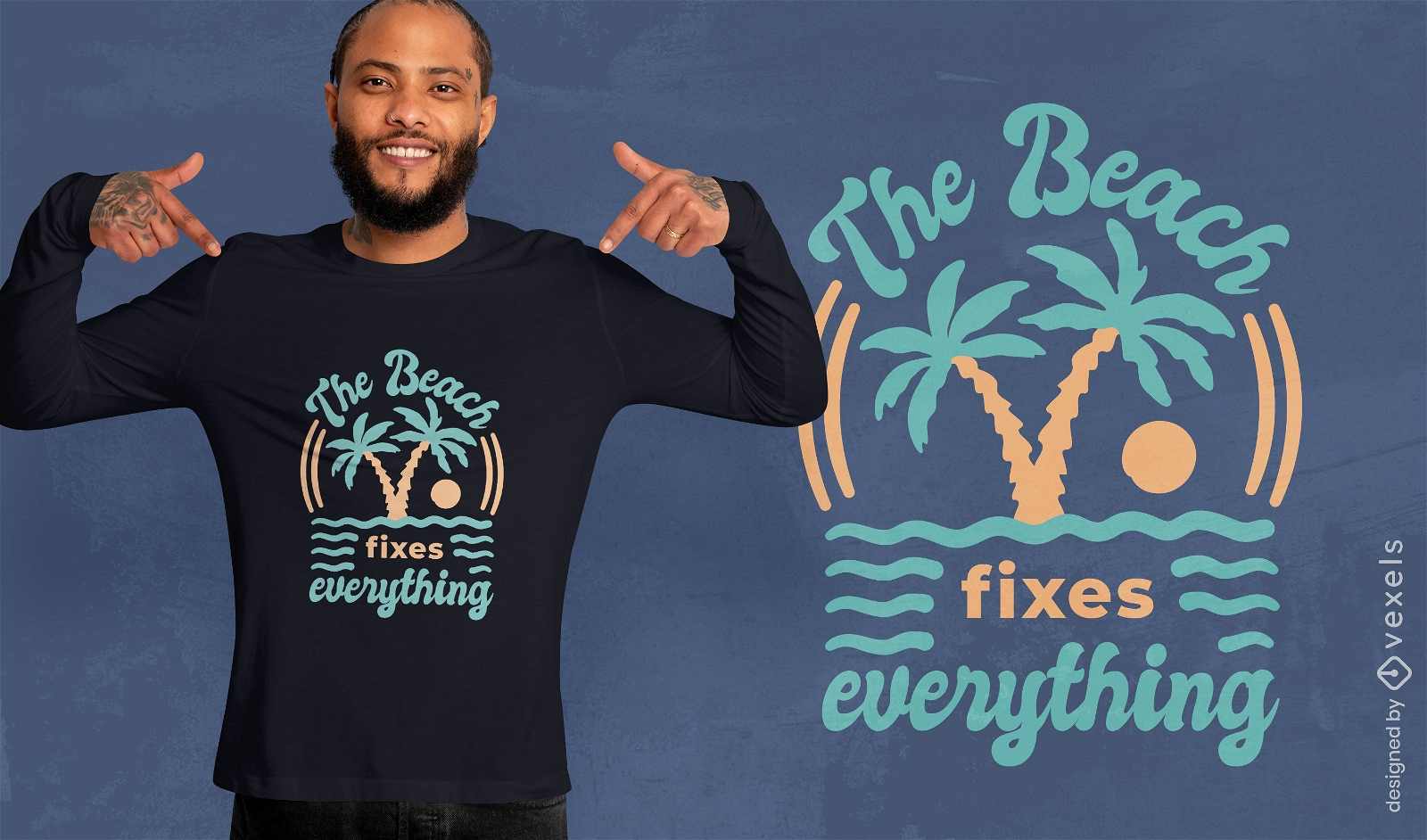 Diseño de camiseta de terapia de playa.