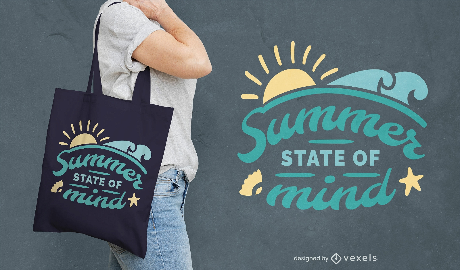 Summer vibes tote bag design