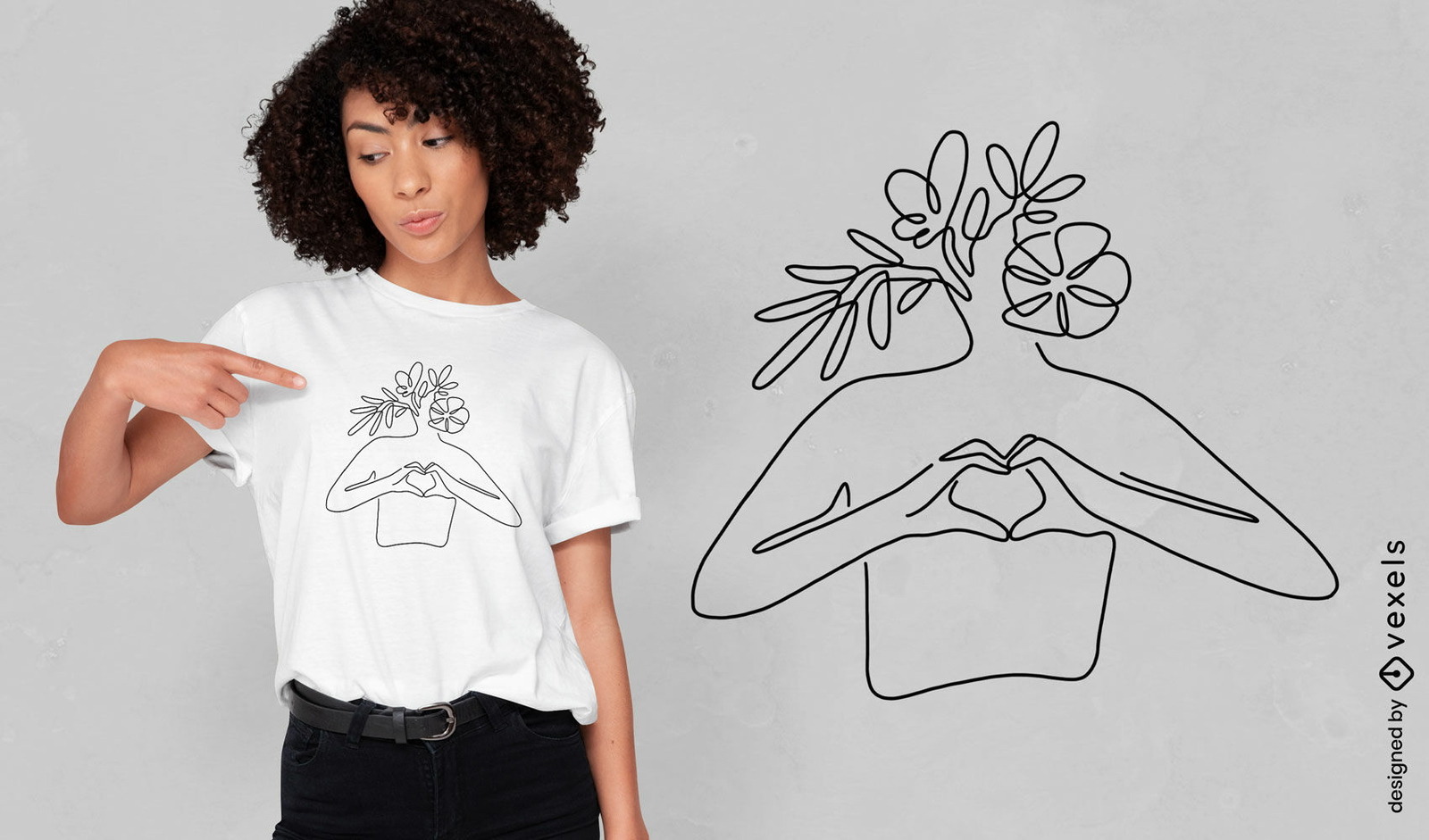 Design artístico de camisetas com linhas contínuas