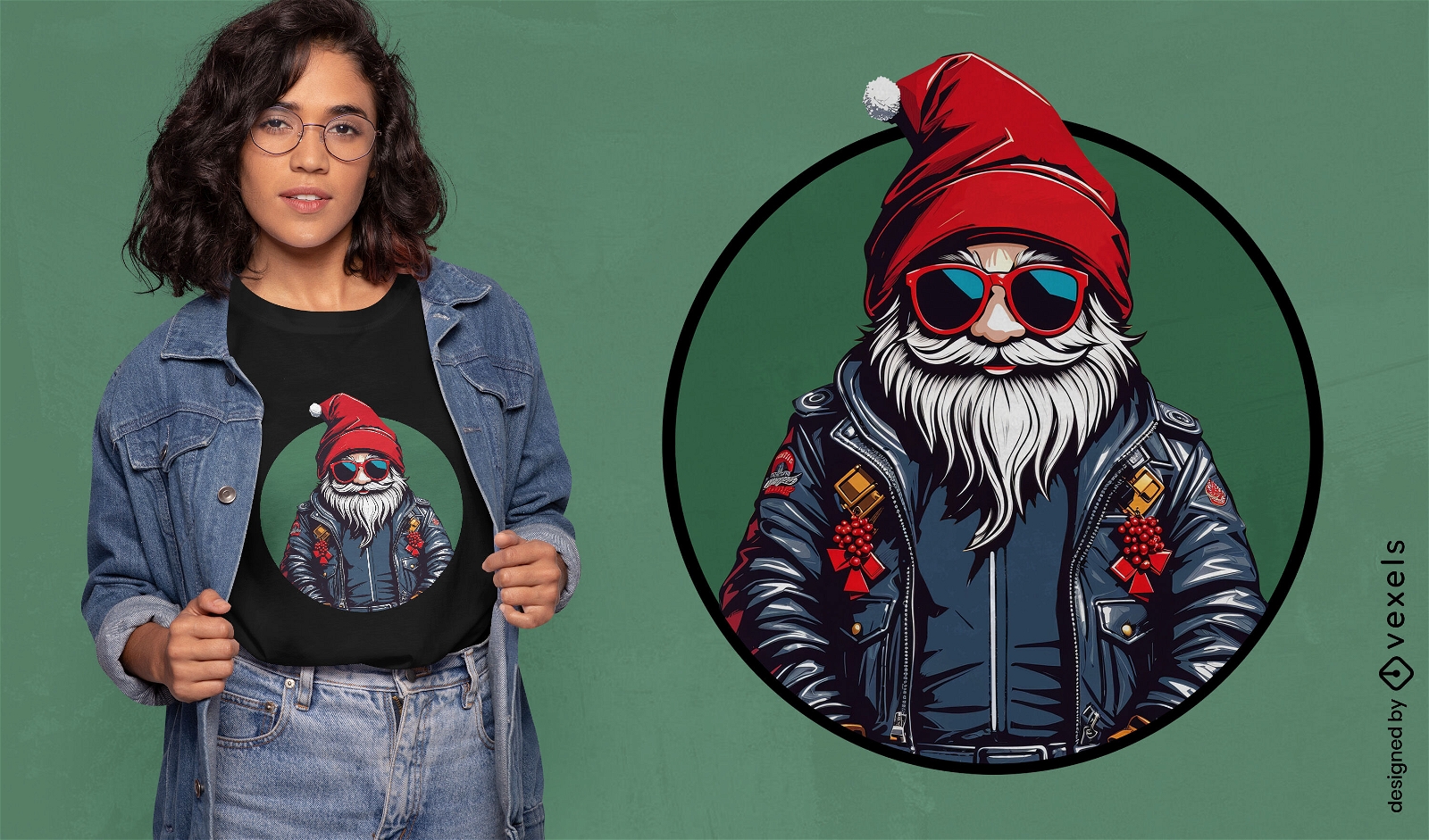 Cooles Weihnachts-Weihnachtsmann-T-Shirt-Design