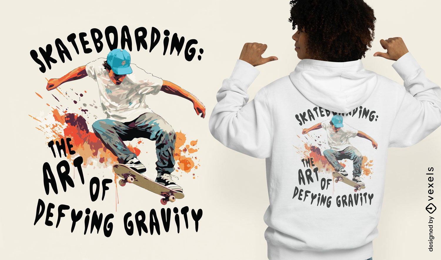 Skateboarding art t-shirt design