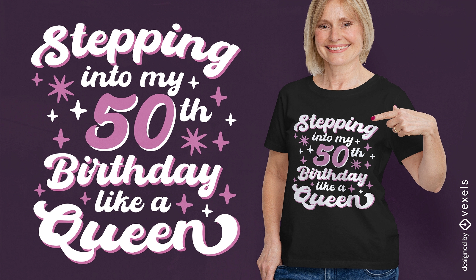 Diseño de camiseta de reina del 50 cumpleaños.