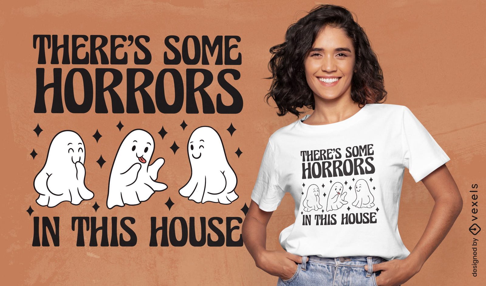 Design de camiseta com humor fantasmagórico