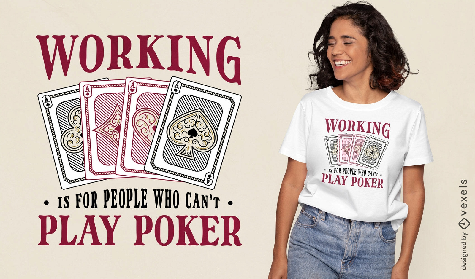 Witziges T-Shirt-Design mit Poker-Thema