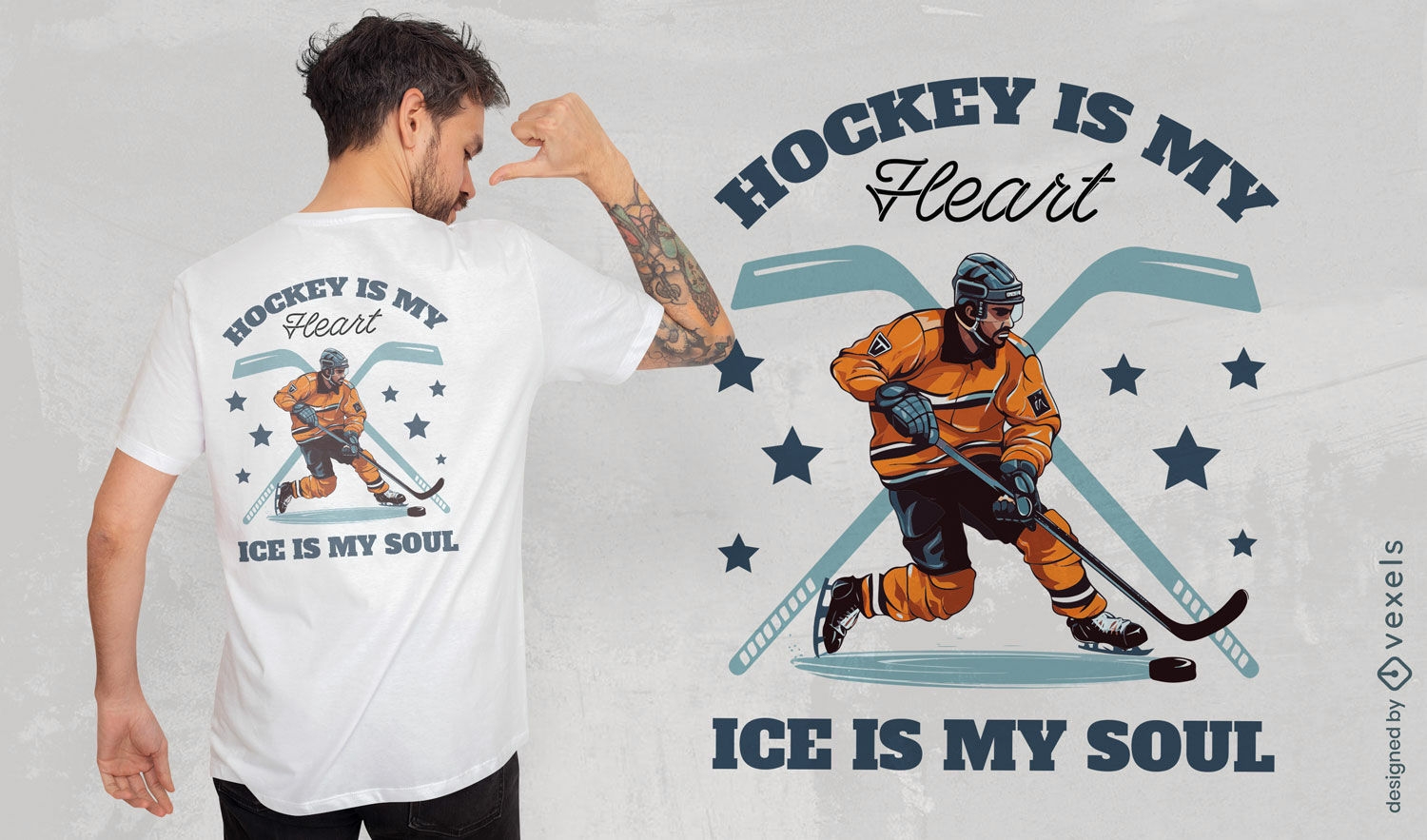 Dise?o de camiseta pasi?n por el hockey.
