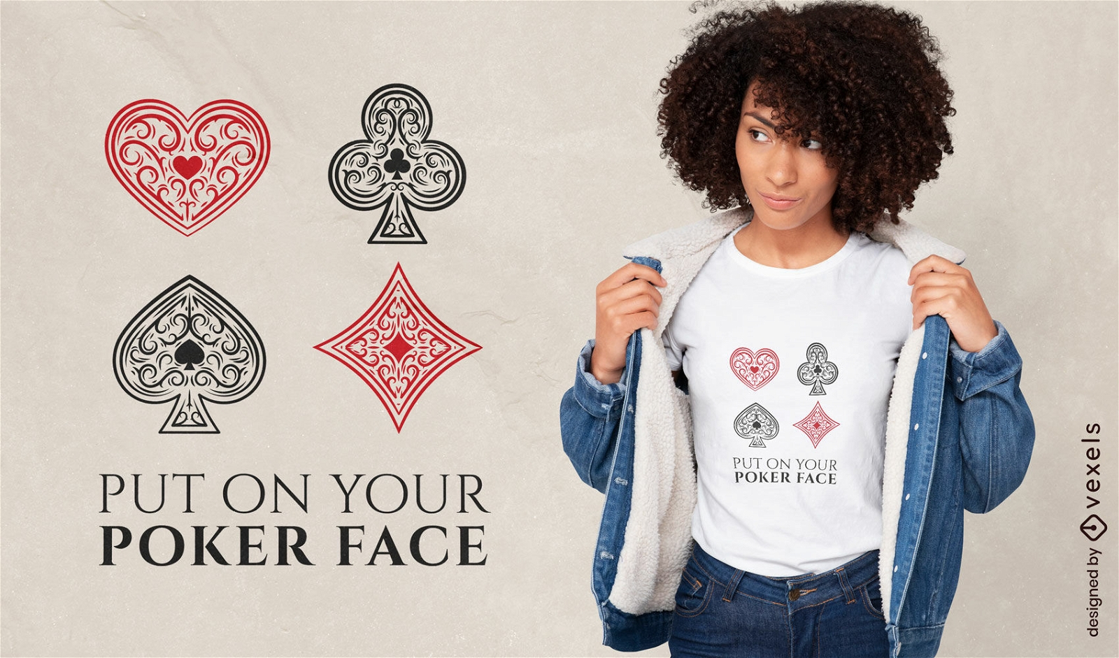 Coloque o design da sua camiseta com cara de pôquer
