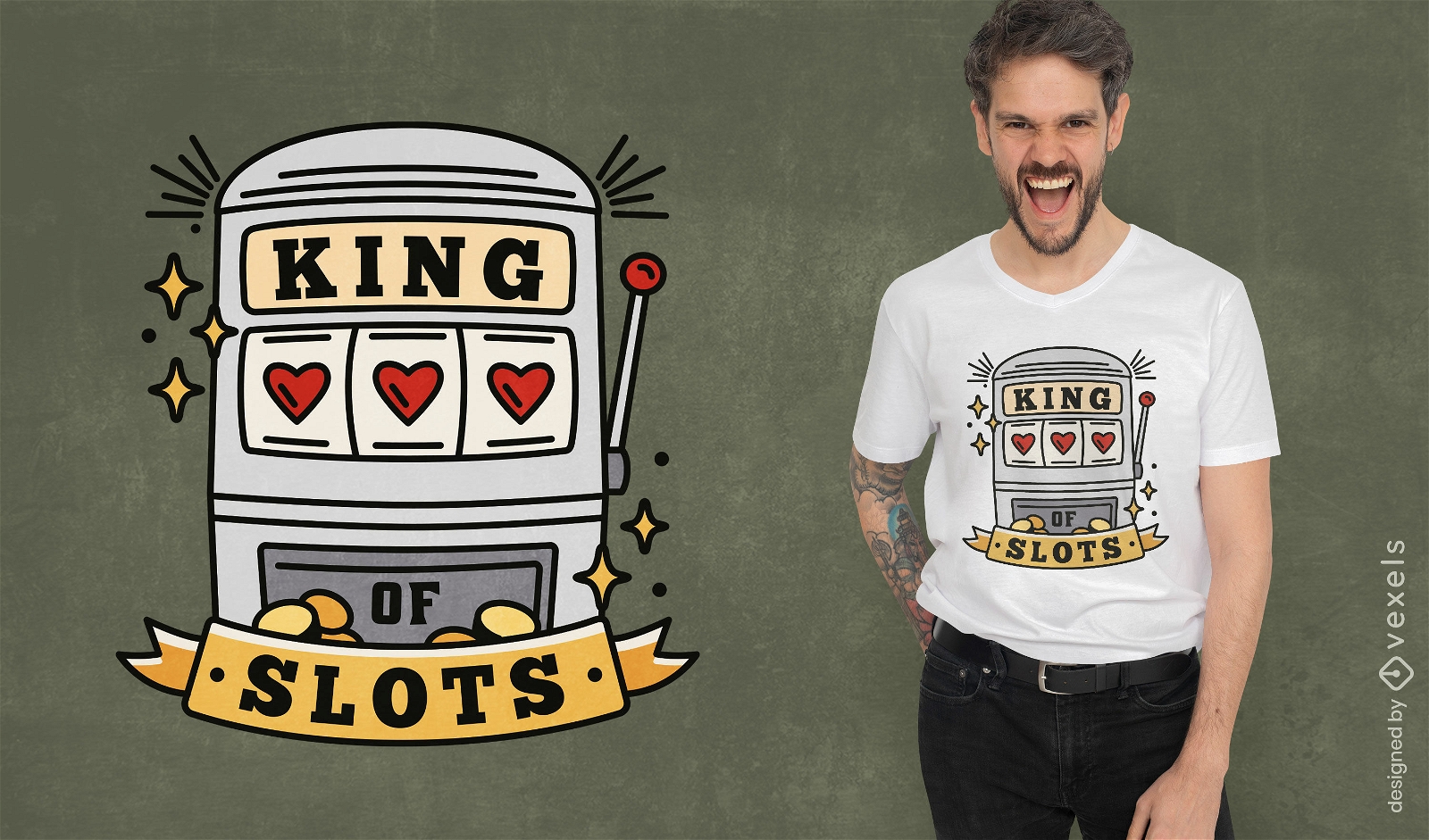 Design de camiseta King of Slots
