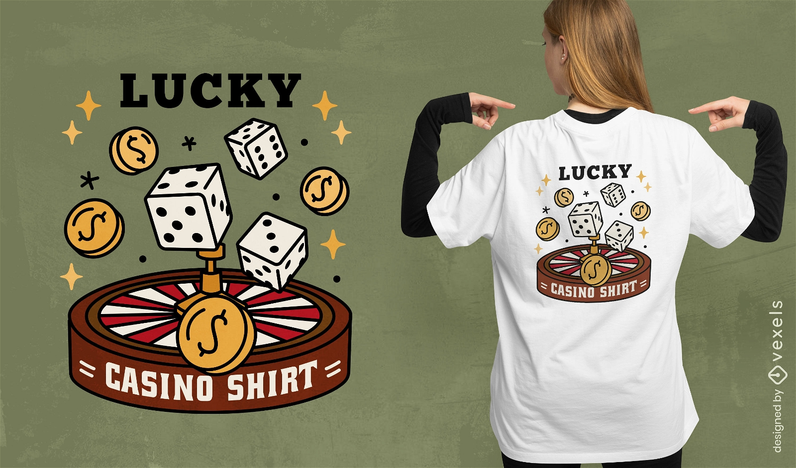 Glückliches Casino-Shirt-T-Shirt-Design