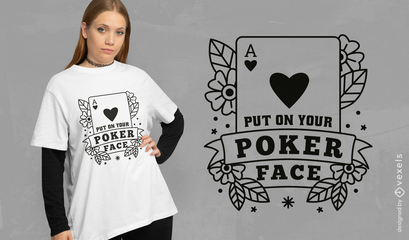 Diseño de camiseta Ace Poker Face.