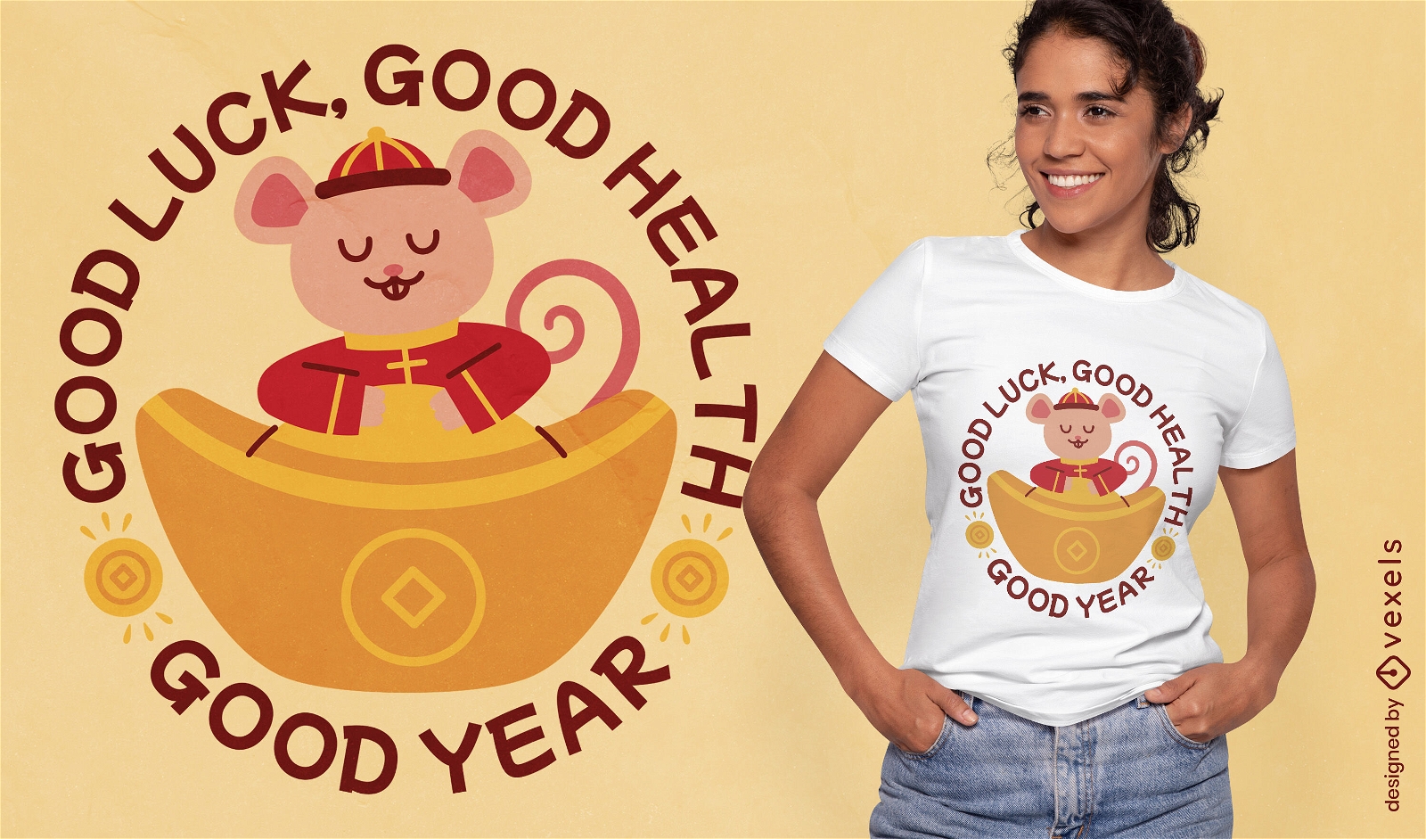 Gute Wünsche für das T-Shirt-Design des Jahres
