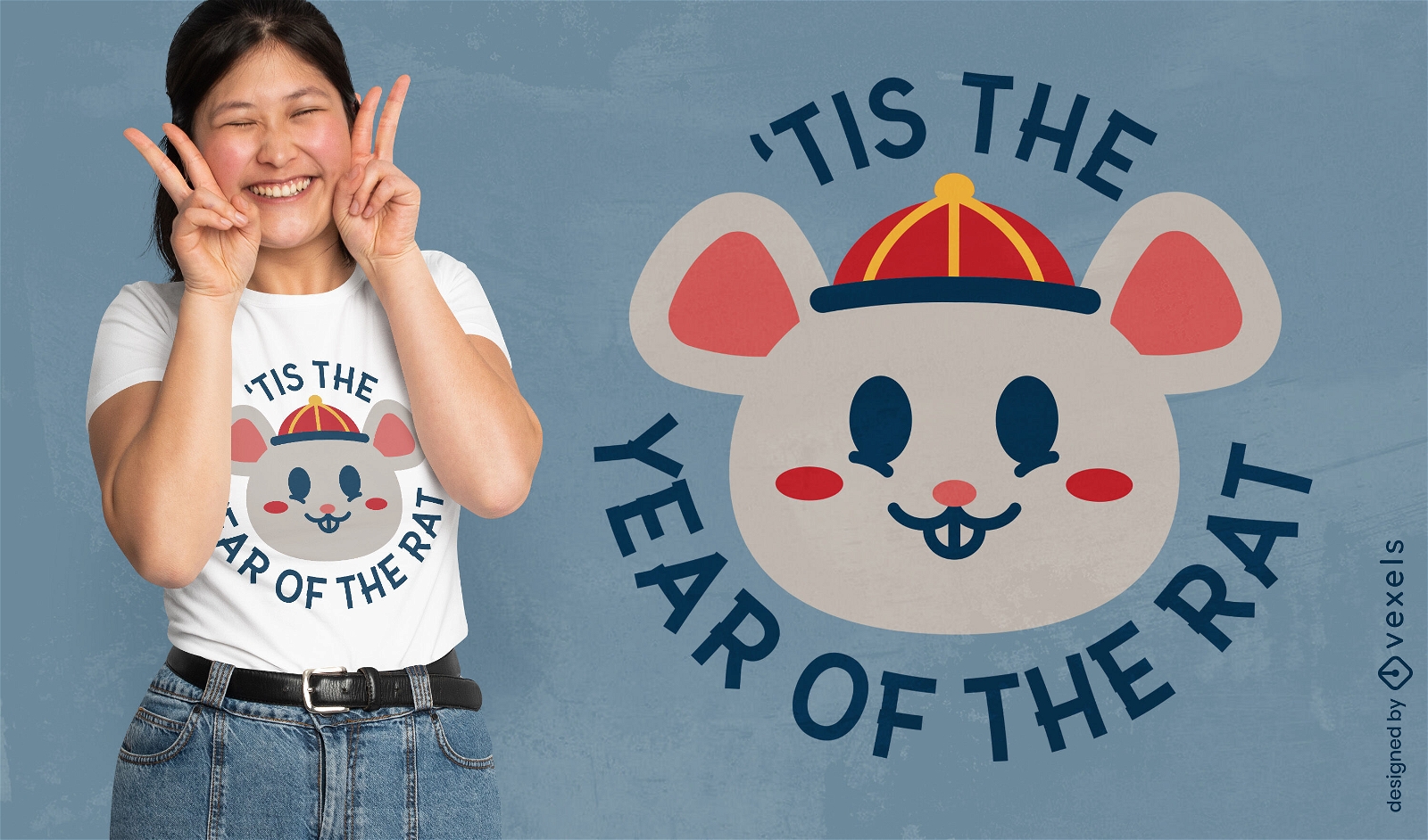 Chinesisches Jahr des Ratten-T-Shirt-Designs