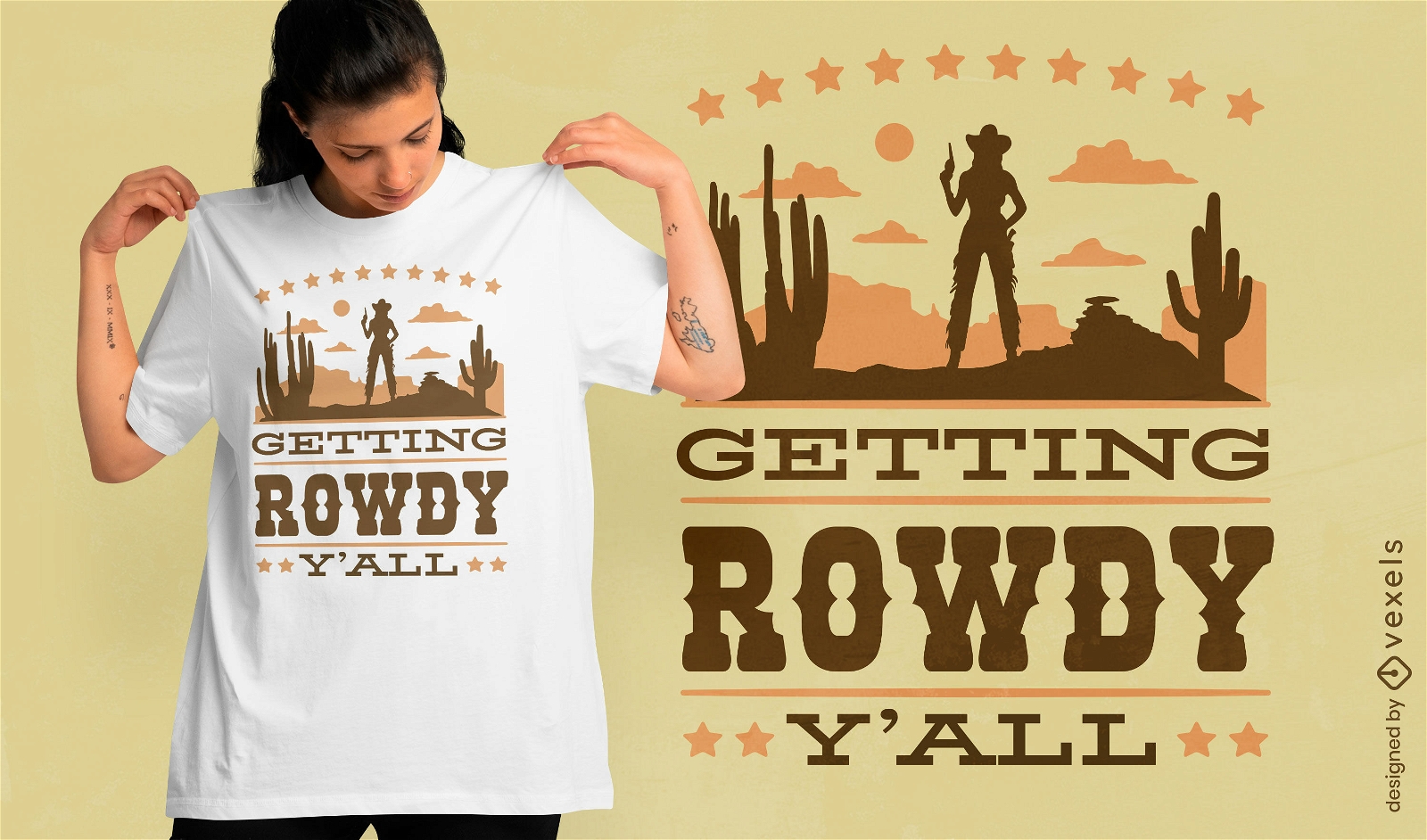 Lively rodeo-inspired t-shirt design