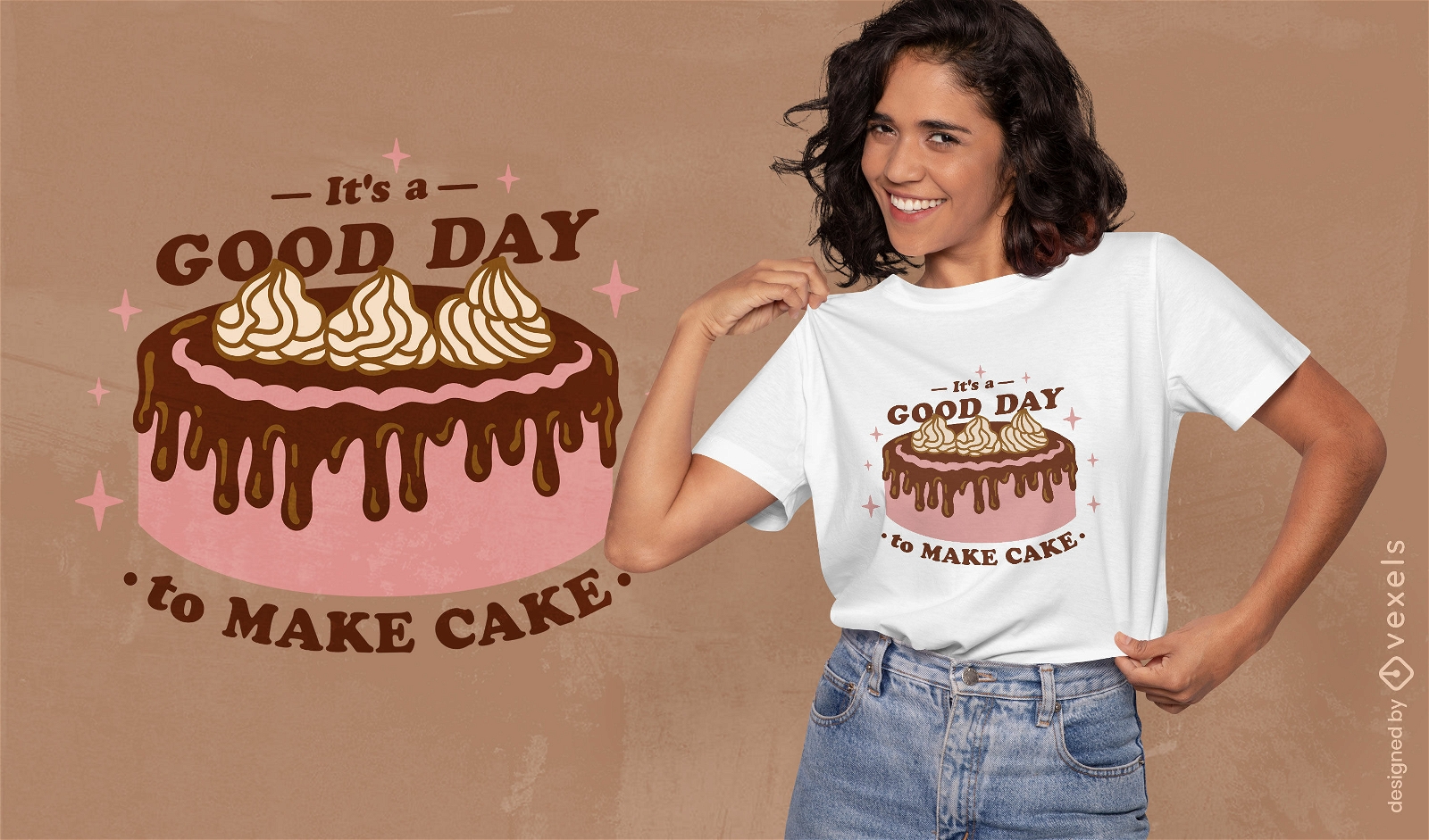 Design de camiseta para bolo para o dia do cozimento
