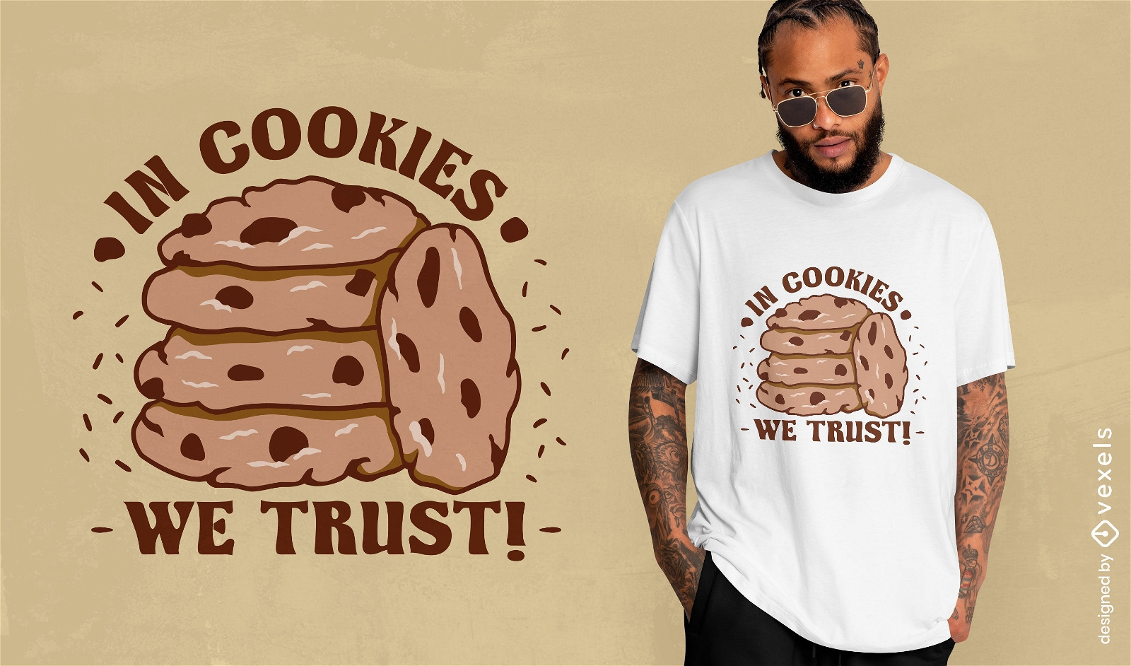 Design exc?ntrico de camiseta com confian?a em biscoitos