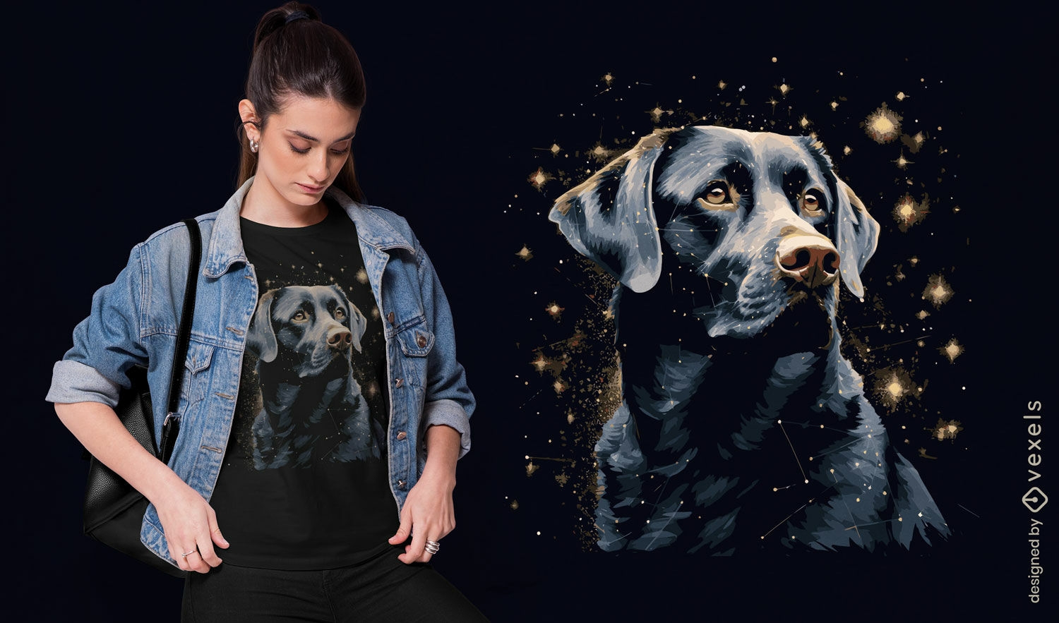 Design de camiseta da constelação de Labrador