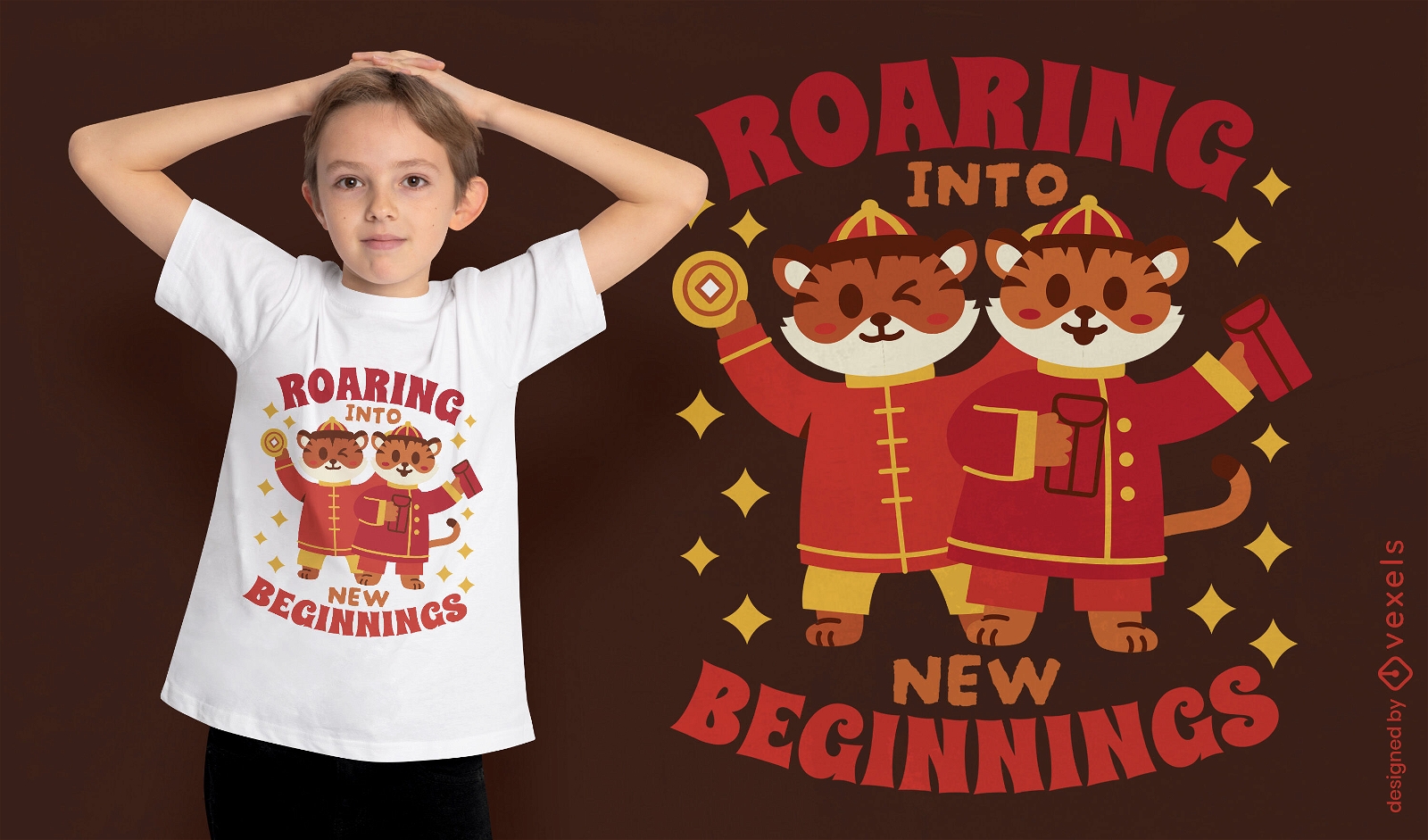 Rugindo para novos começos com design de camisetas