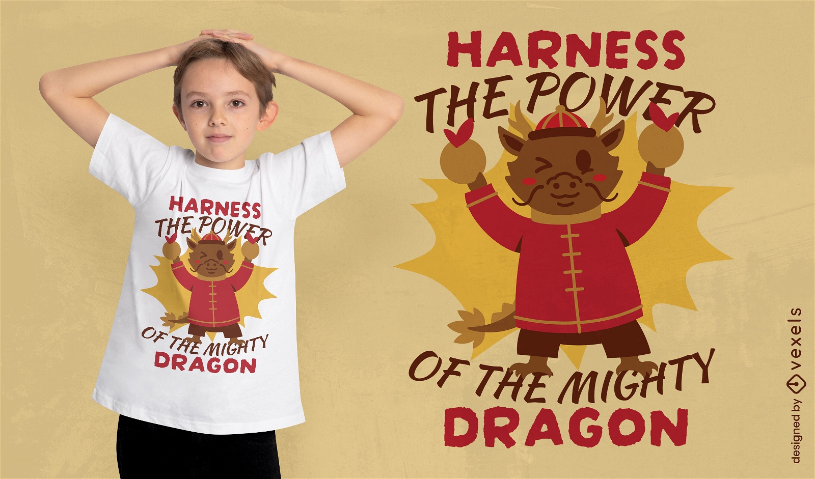 Diseño de camiseta Dragon Power.