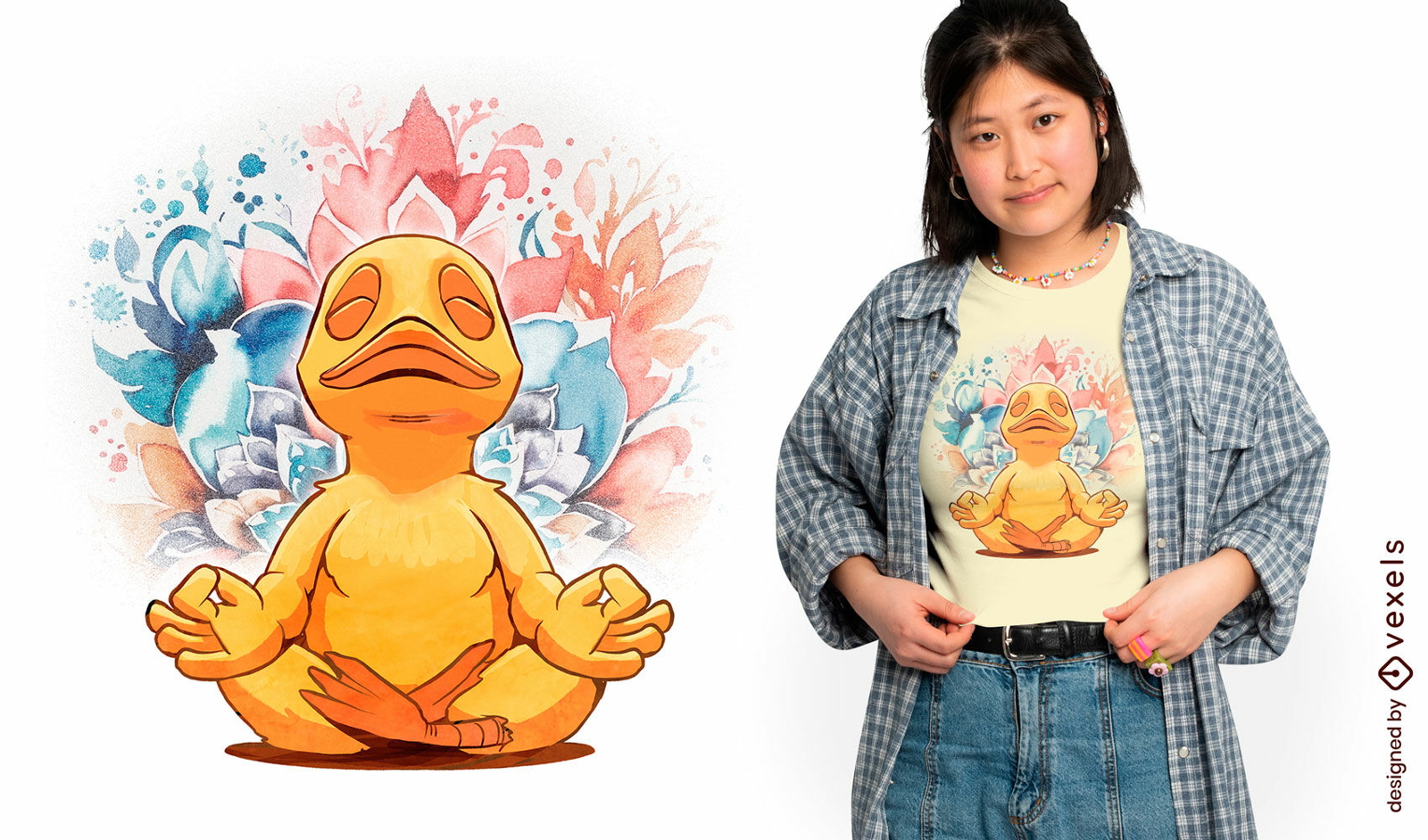Meditating duck t-shirt design