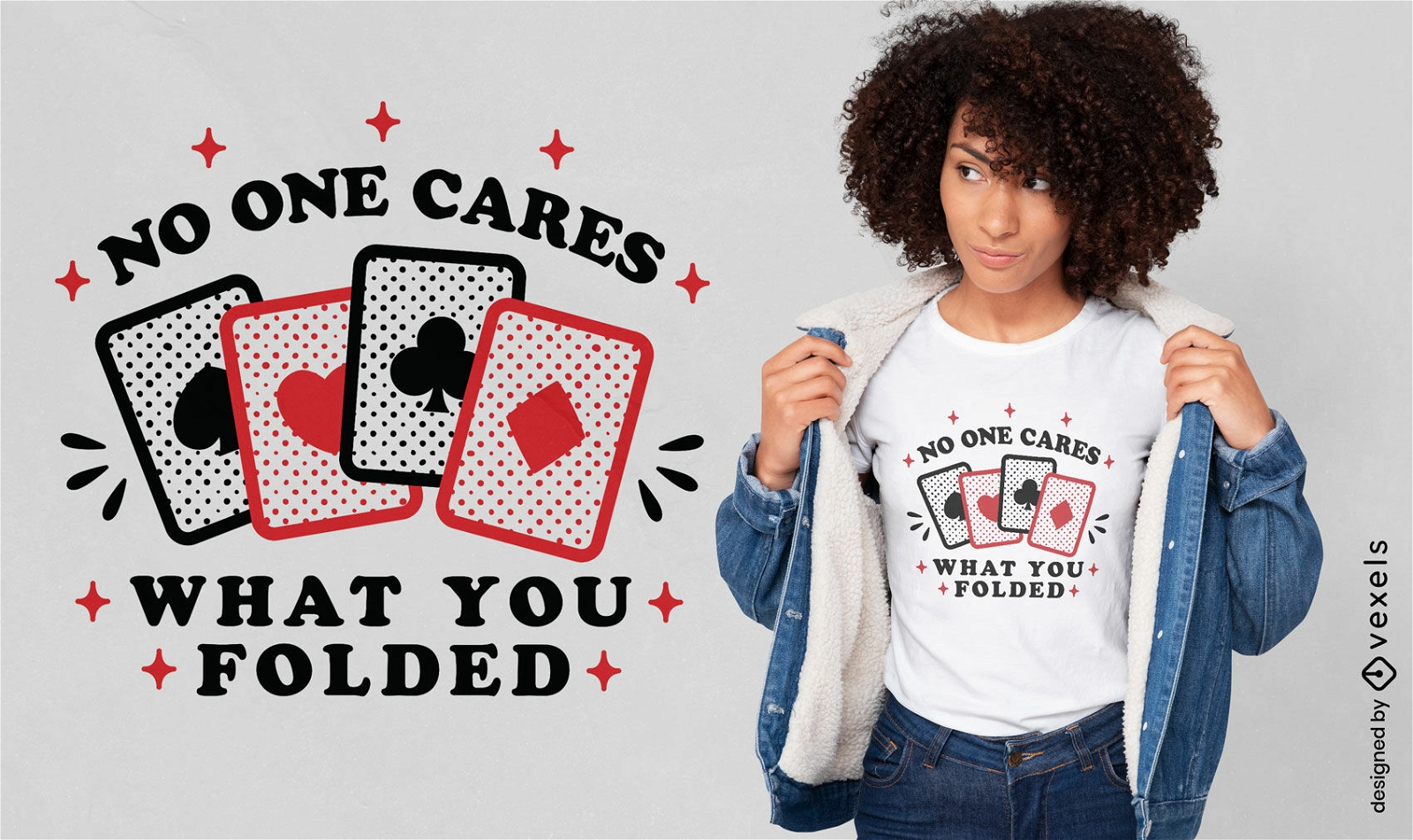 No one cares what you folded poker t-shirt design