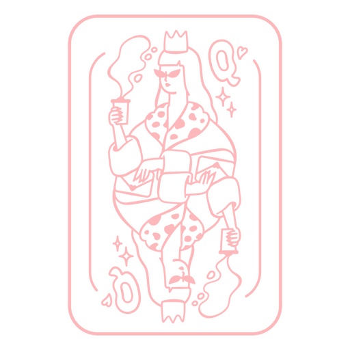 Rosa Spielkarte mit einem König darauf PNG-Design