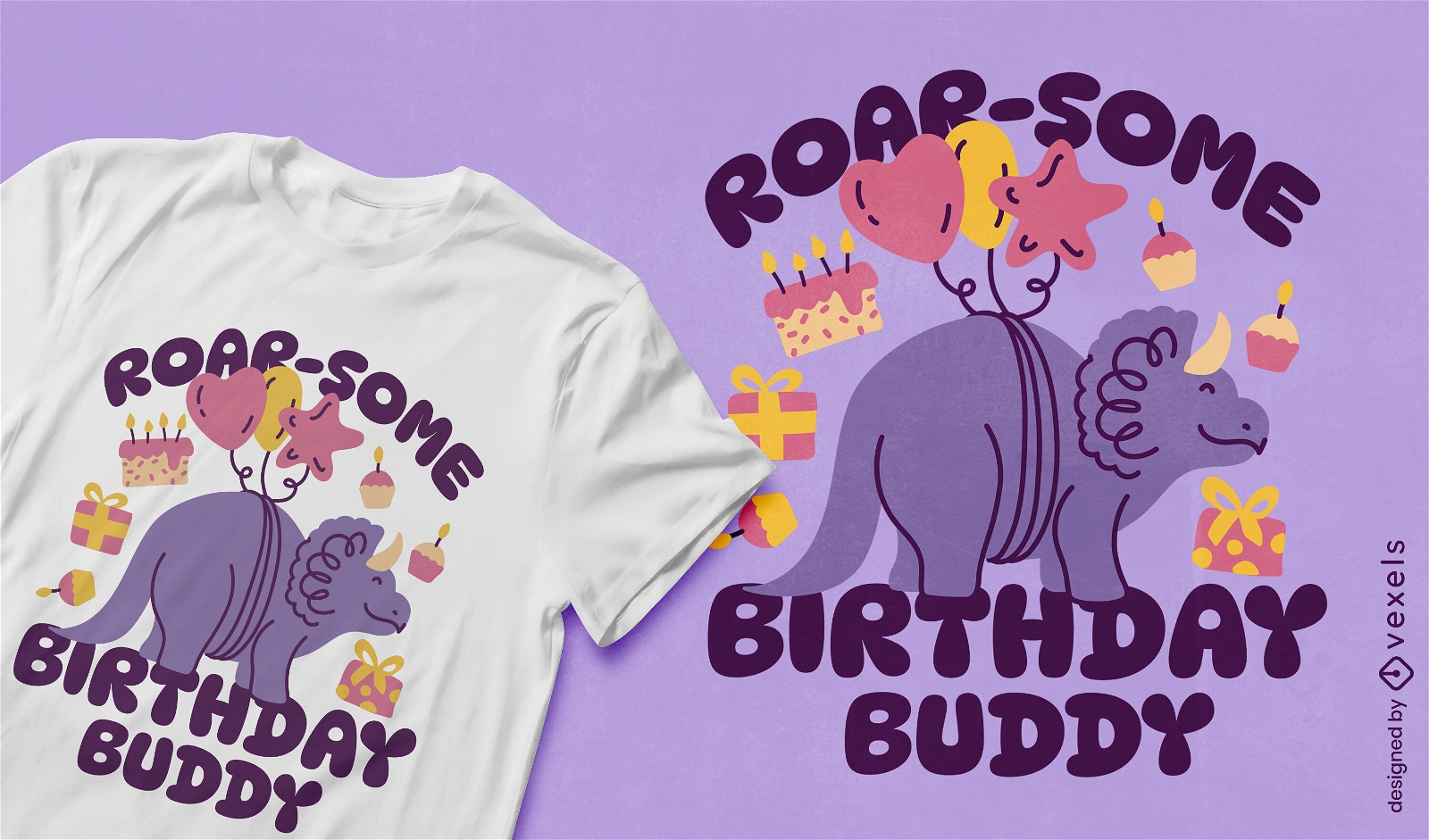 Dinosaur party theme t-shirt design