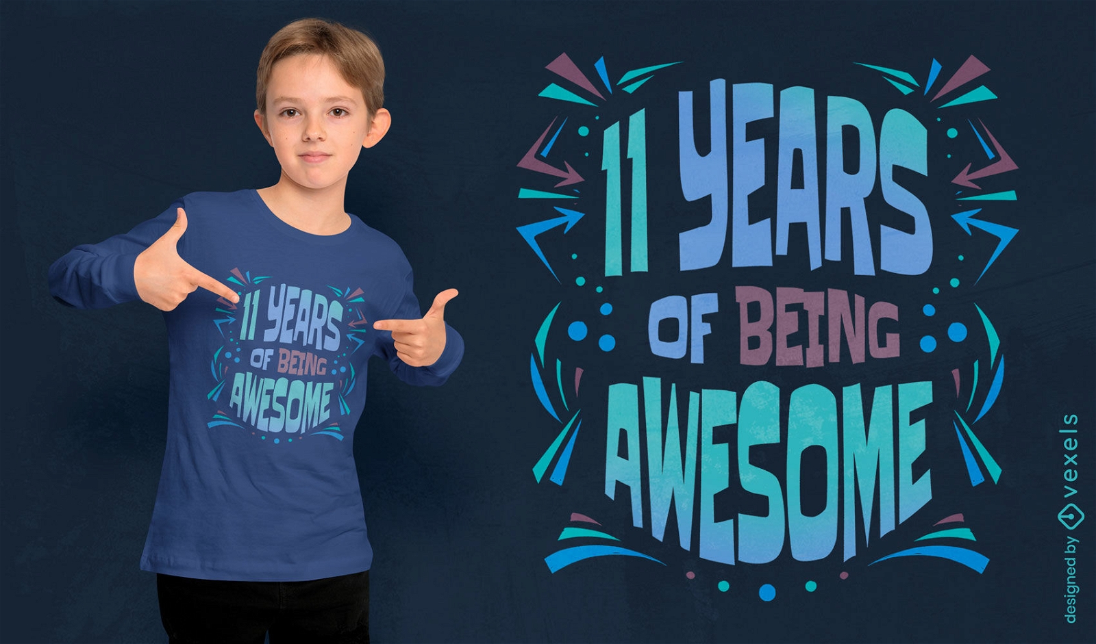 Diseño de camiseta con cita de cumpleaños para niños.