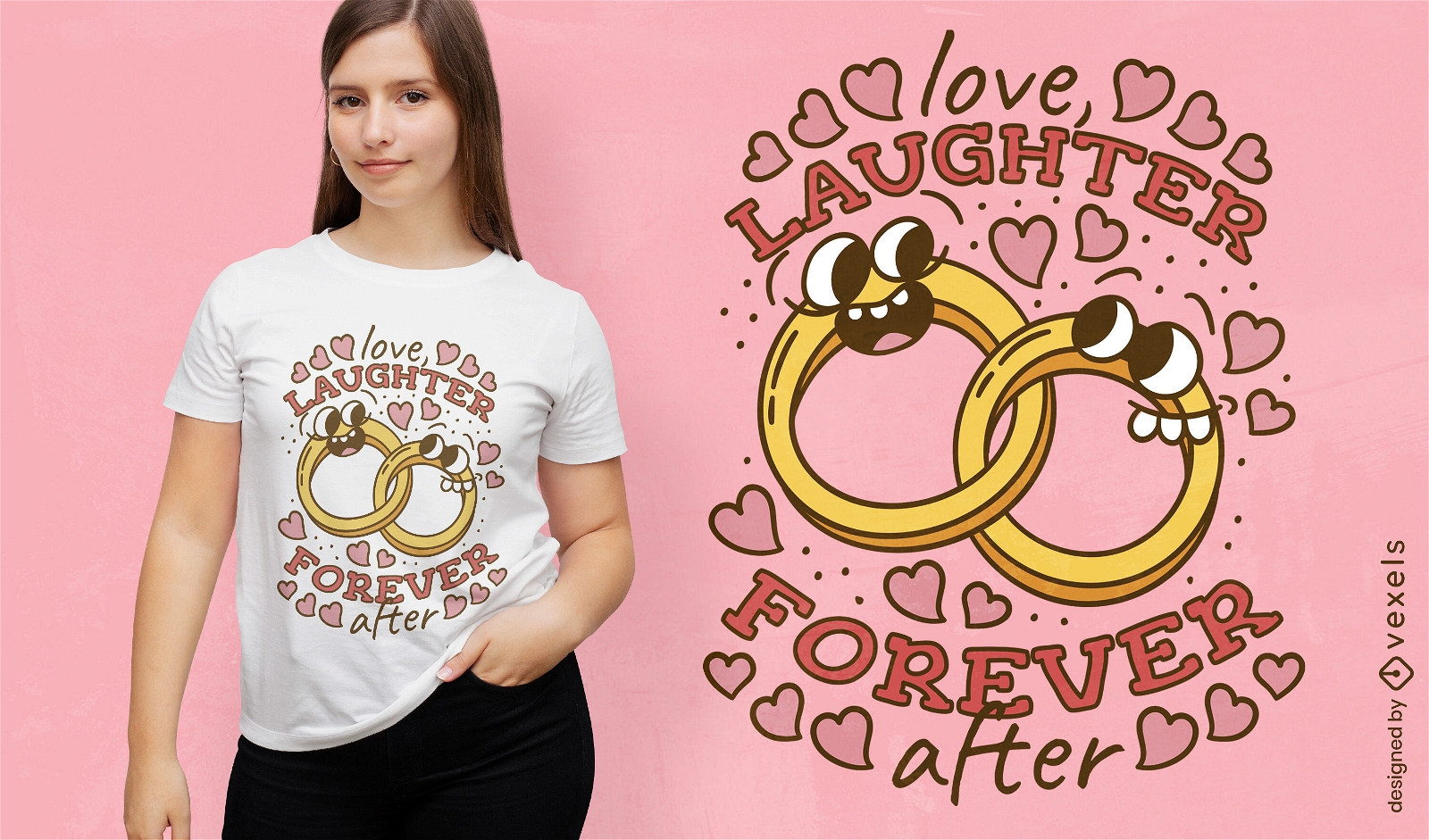 Design de camiseta com amor e alegria