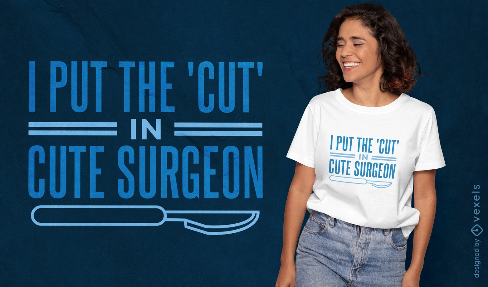 Design glamouroso de camiseta de cirurgião