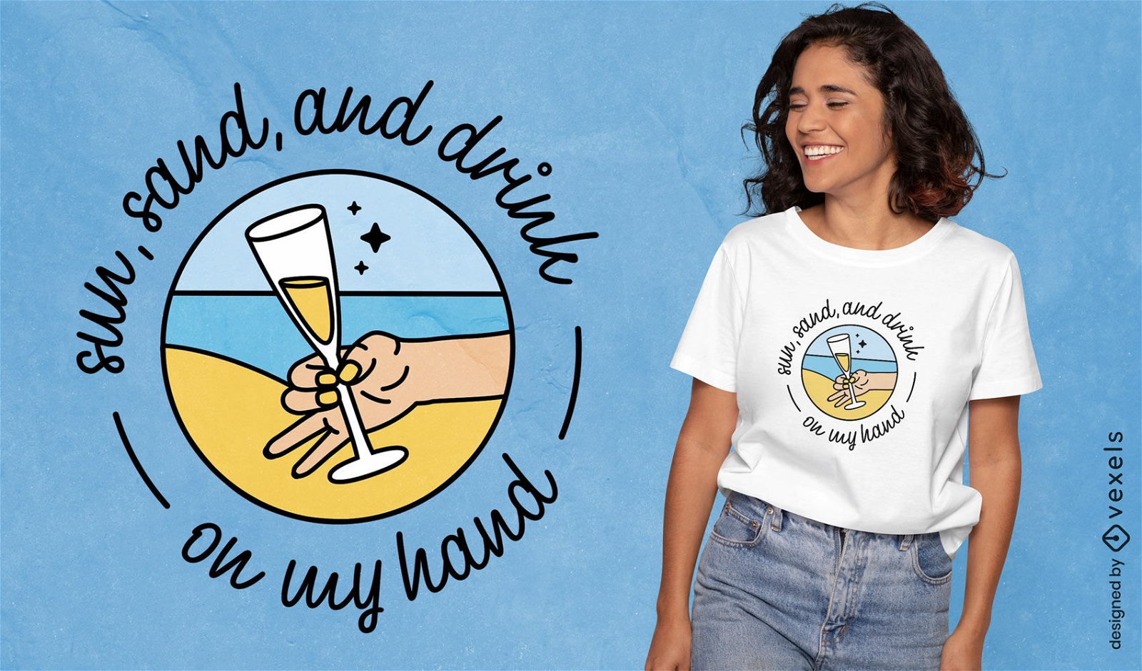T-Shirt-Design zur Champagner-Feier