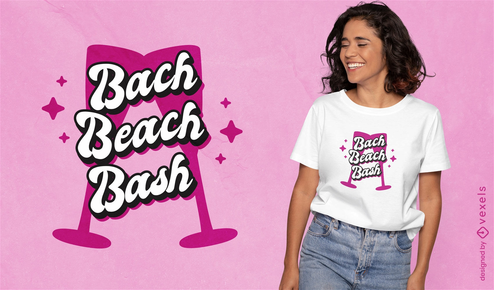 T-Shirt-Design mit Bachelorette-Beach-Atmosphäre