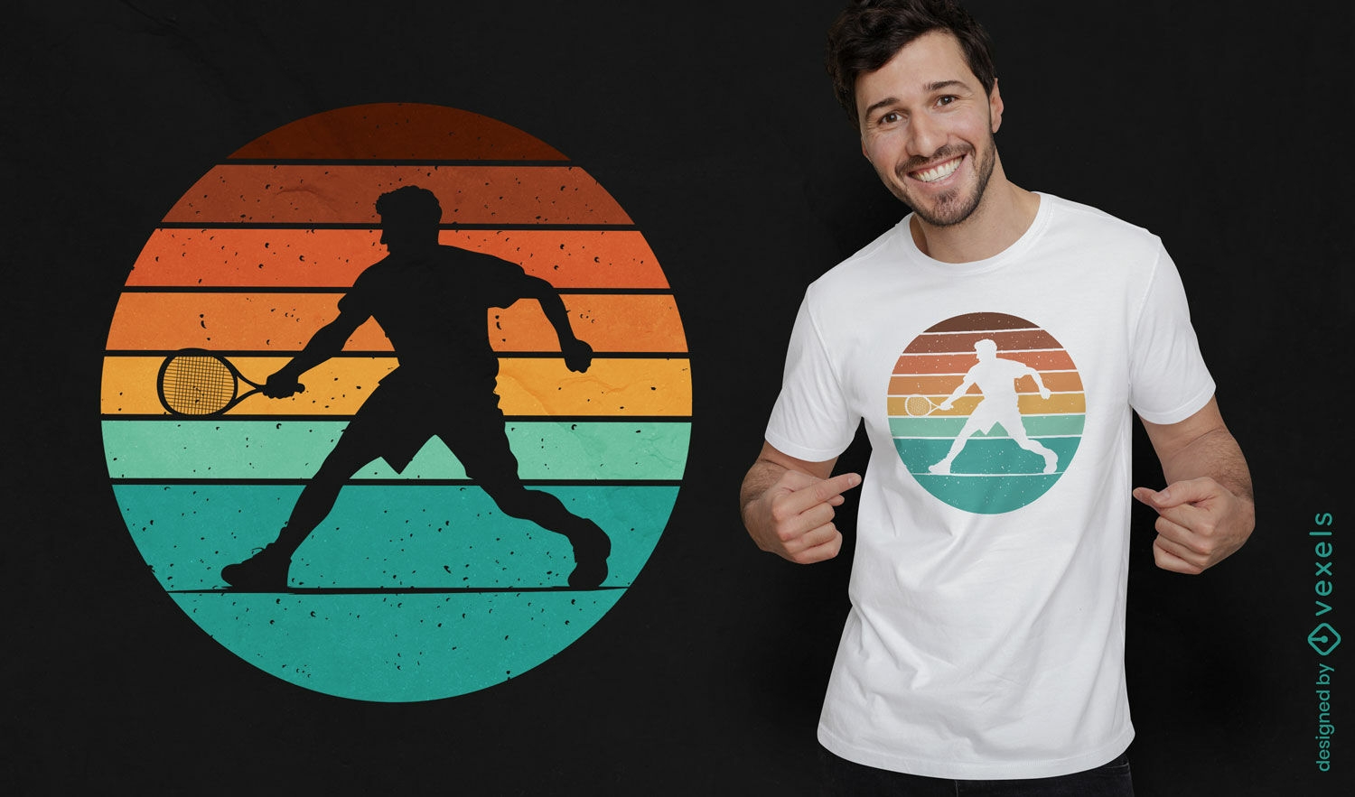 Diseño de camiseta de jugador de squash.
