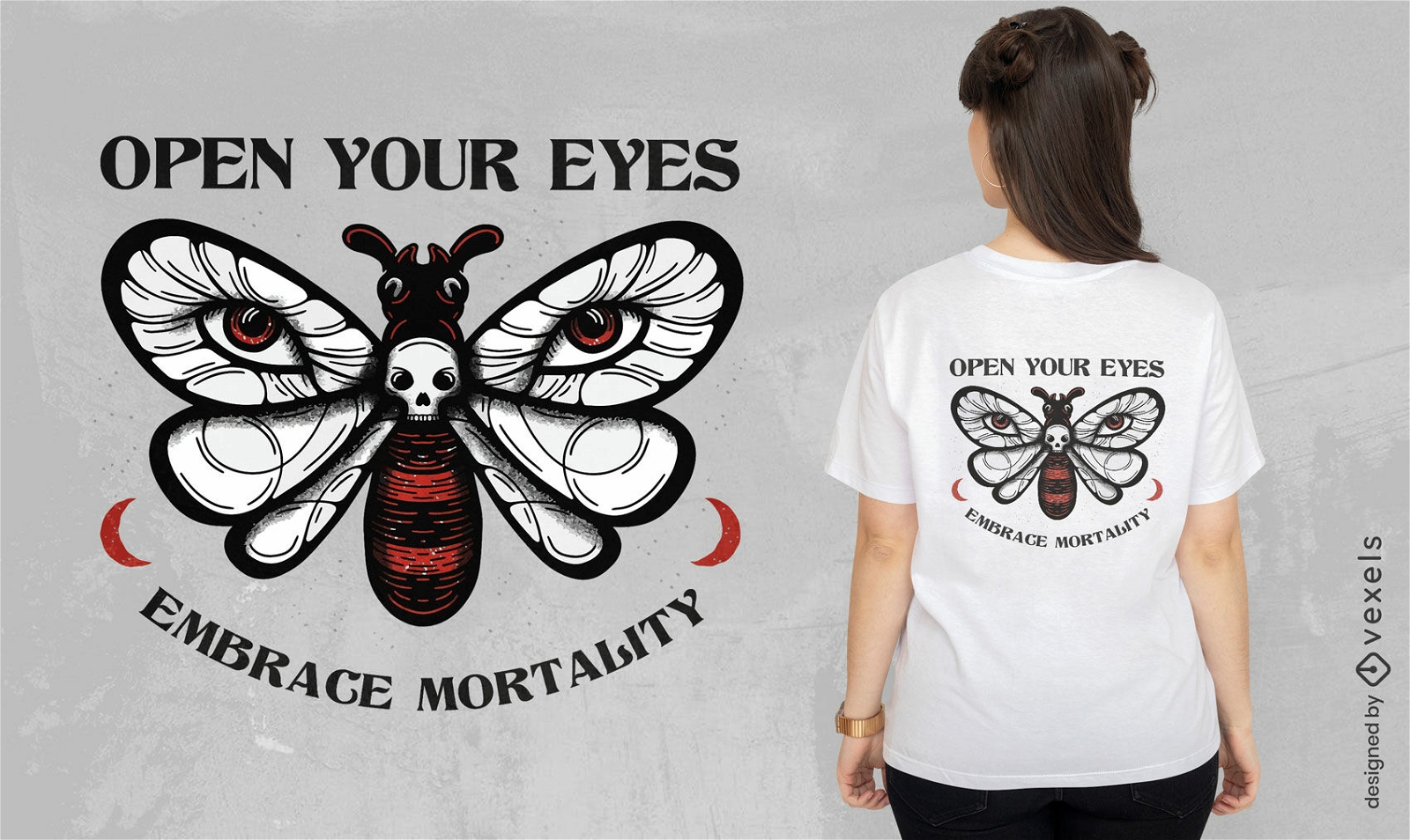 Embrace mortality moth t-shirt design