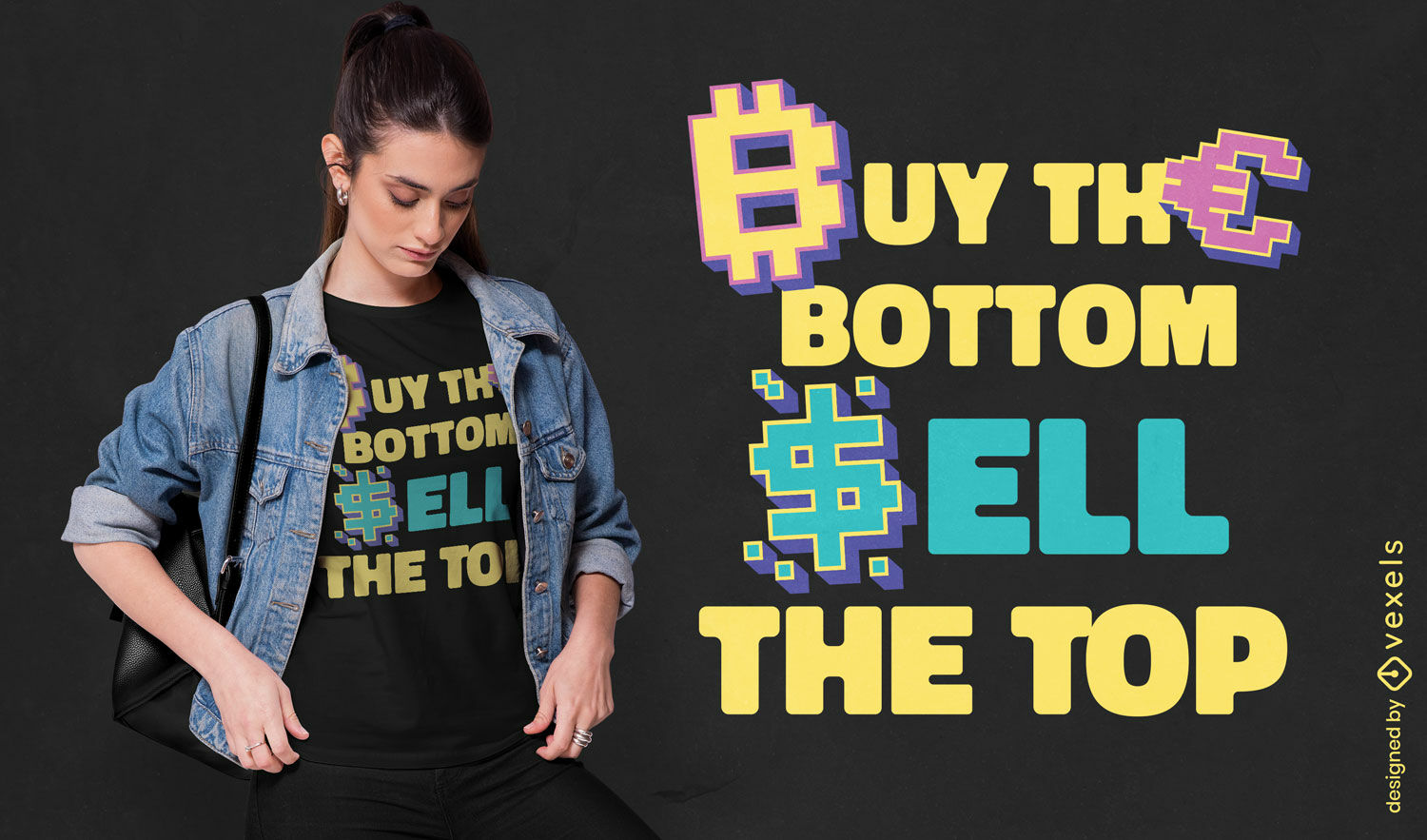 Diseño de camiseta mantra de comercio de criptomonedas.