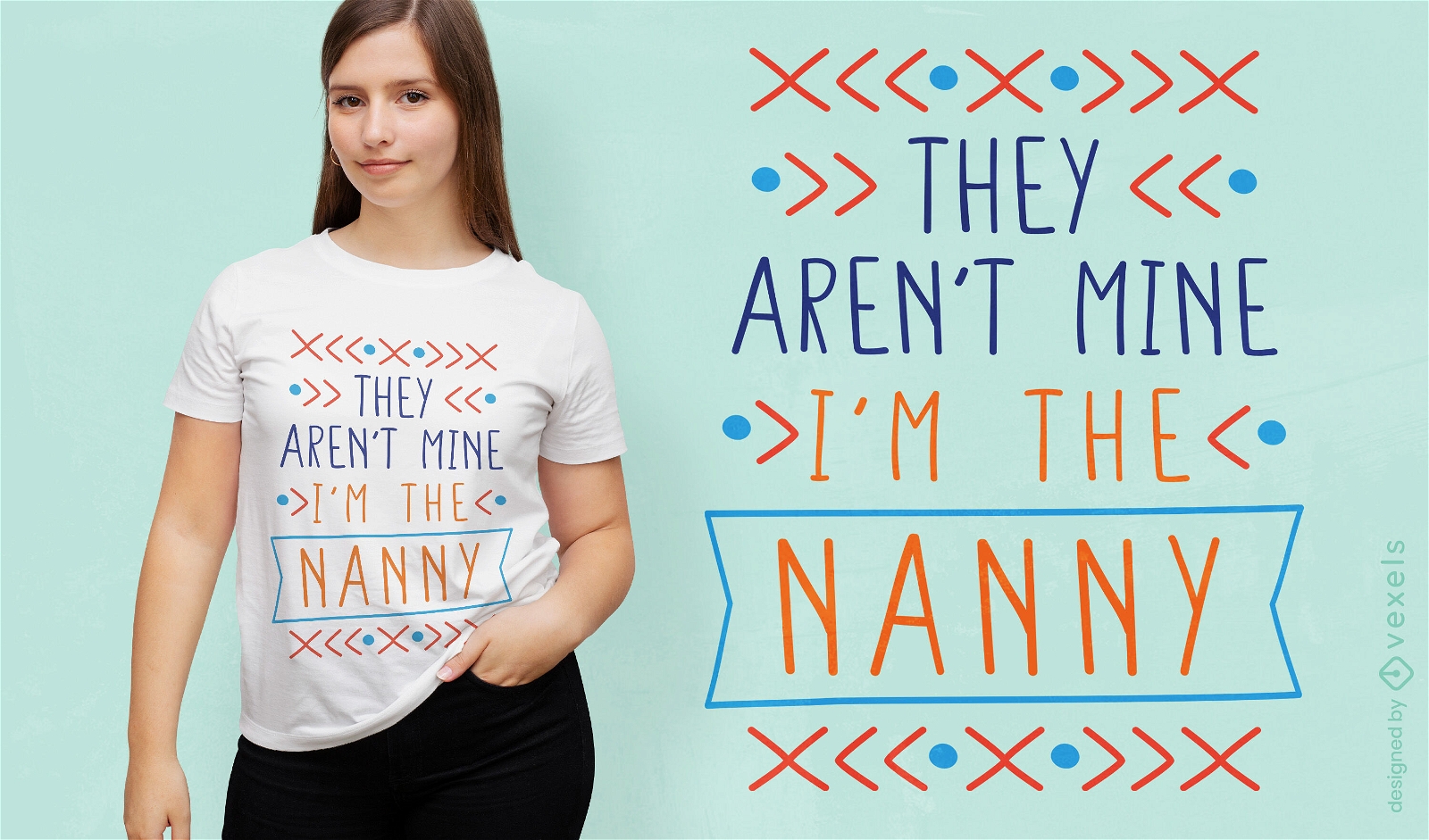 Design humorístico de camiseta com declaração de babá