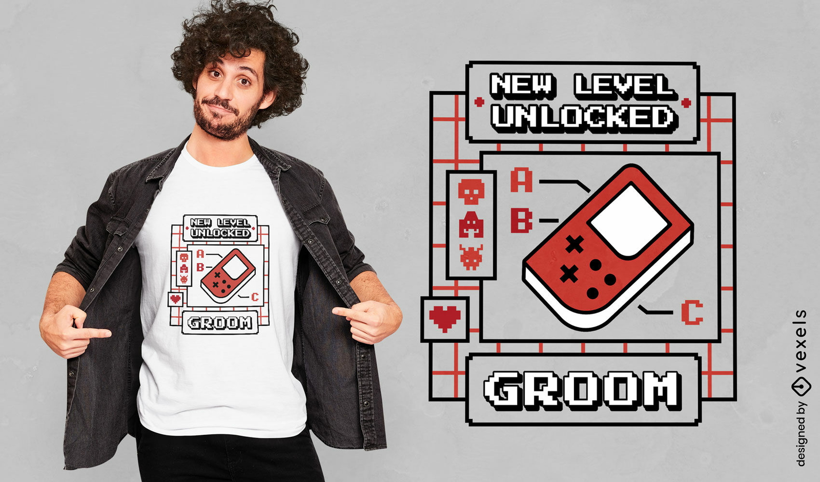 T-Shirt-Design des neuen Levels des Bräutigams