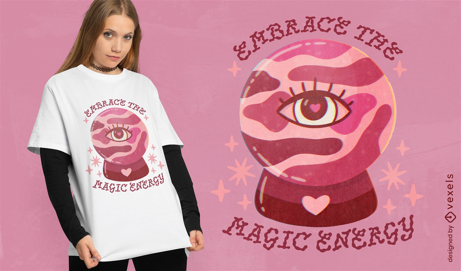 Design de camiseta com visão mística