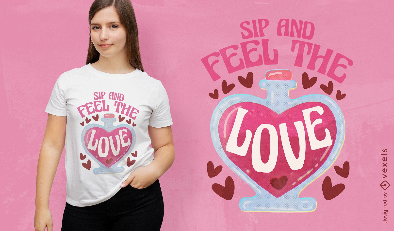 Drink of affection t-shirt design
