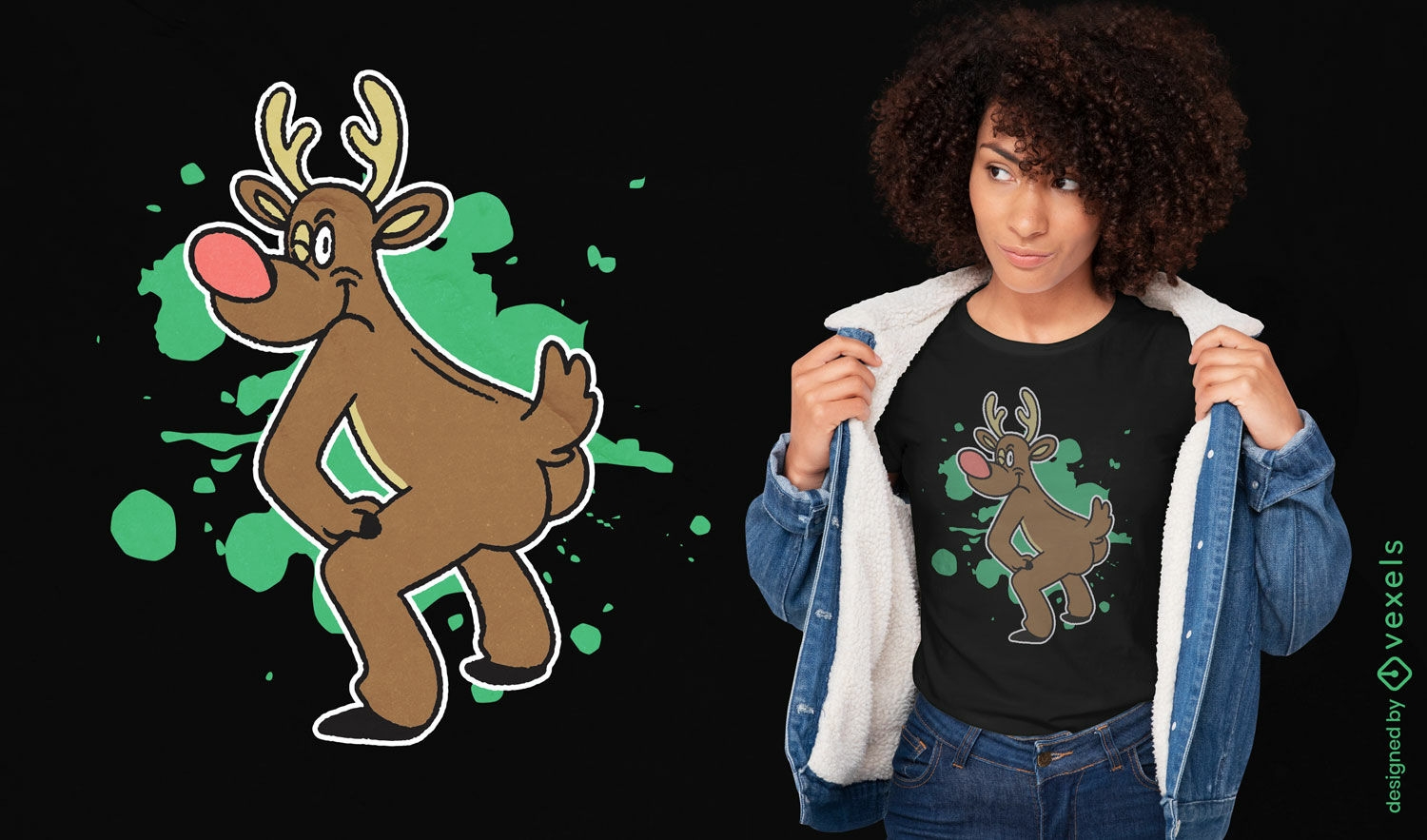 Reindeer twerking t-shirt design