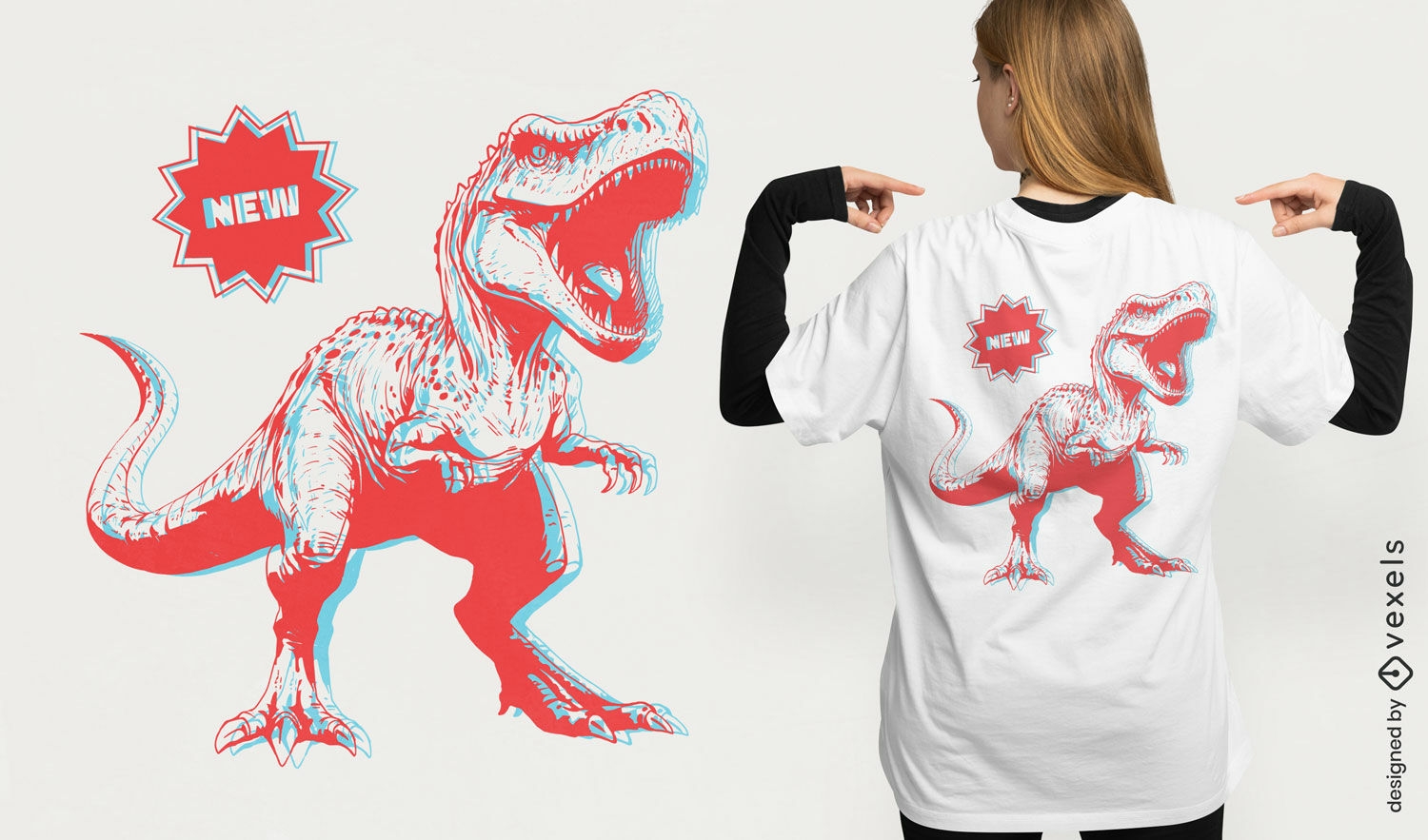 Brüllender T-Rex-Grafik-T-Shirt-Design