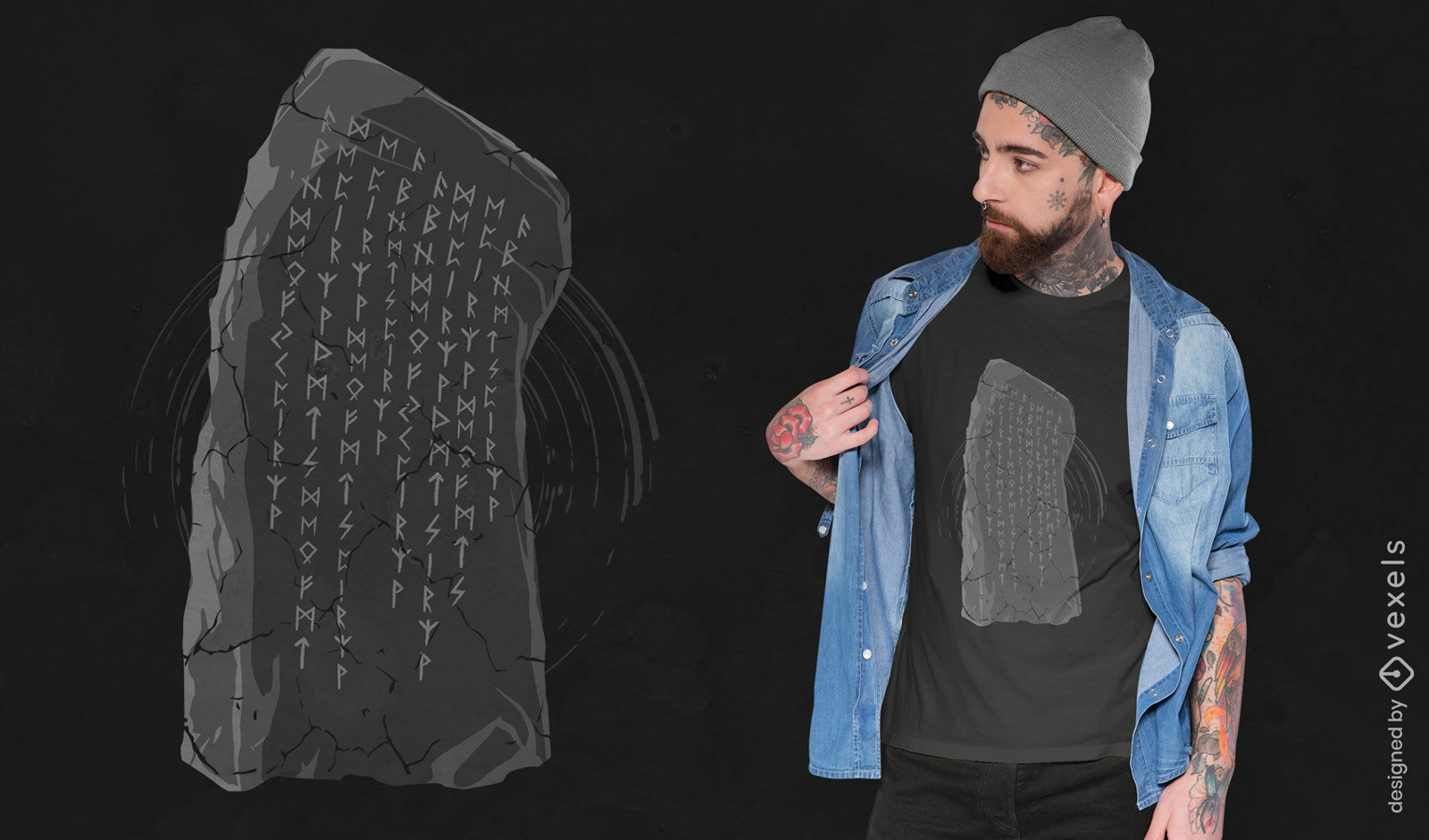  Runic stone t-shirt design