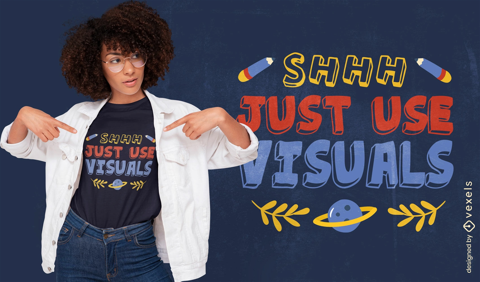  Just use visuals teacher t-shirt design