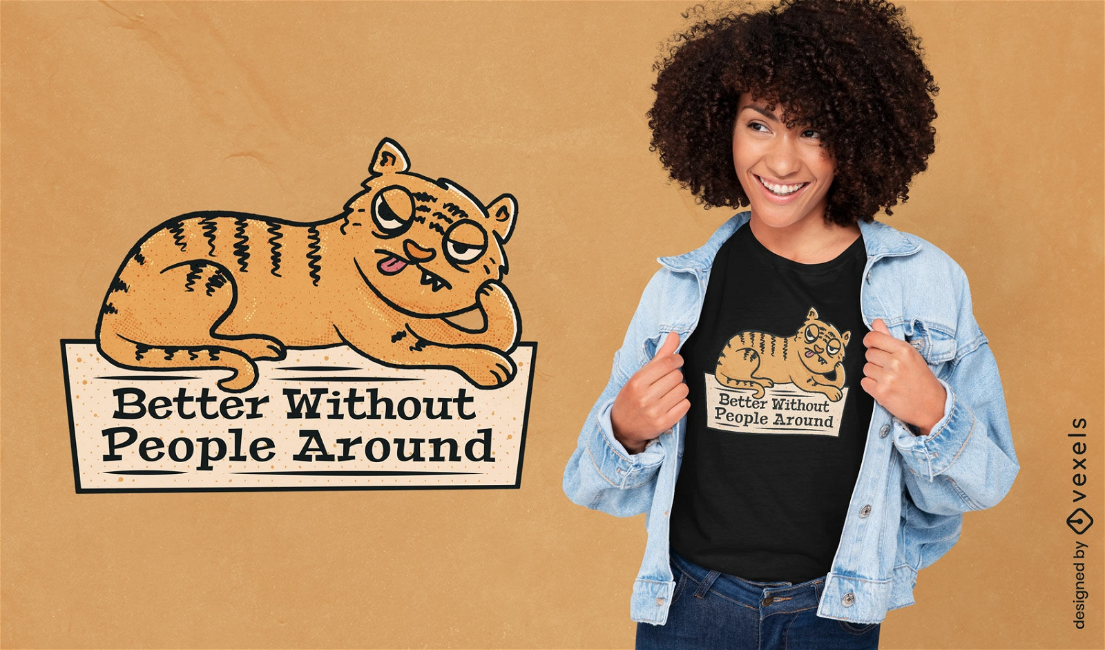 Dise?o de camiseta de tigre de soledad.
