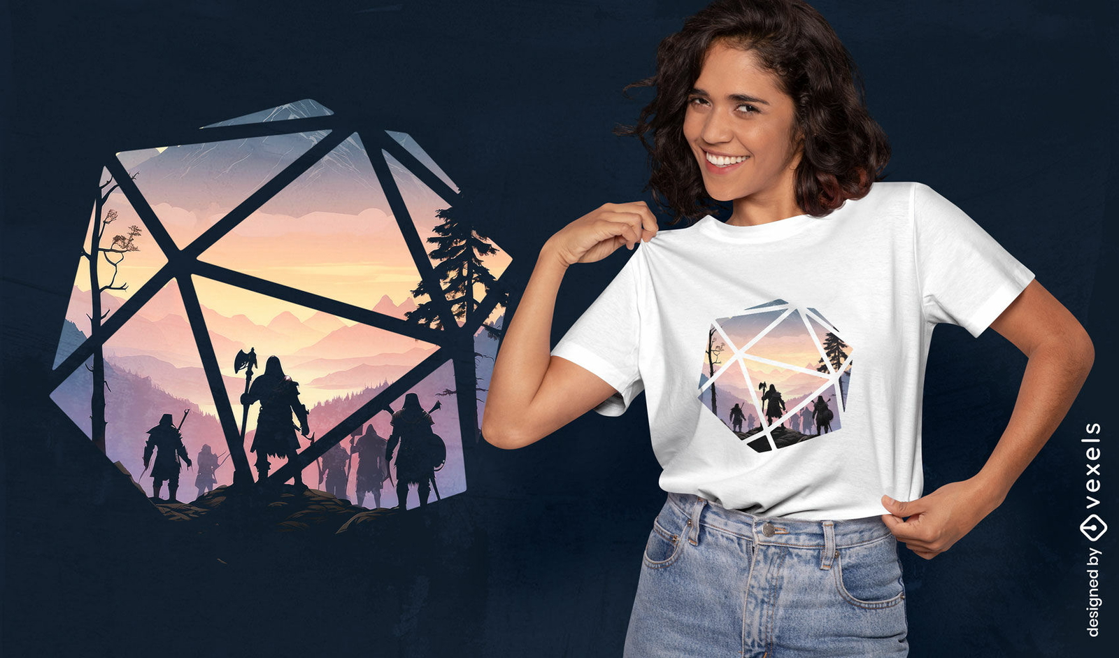 Fantasy-RPG-Würfel-T-Shirt-Design