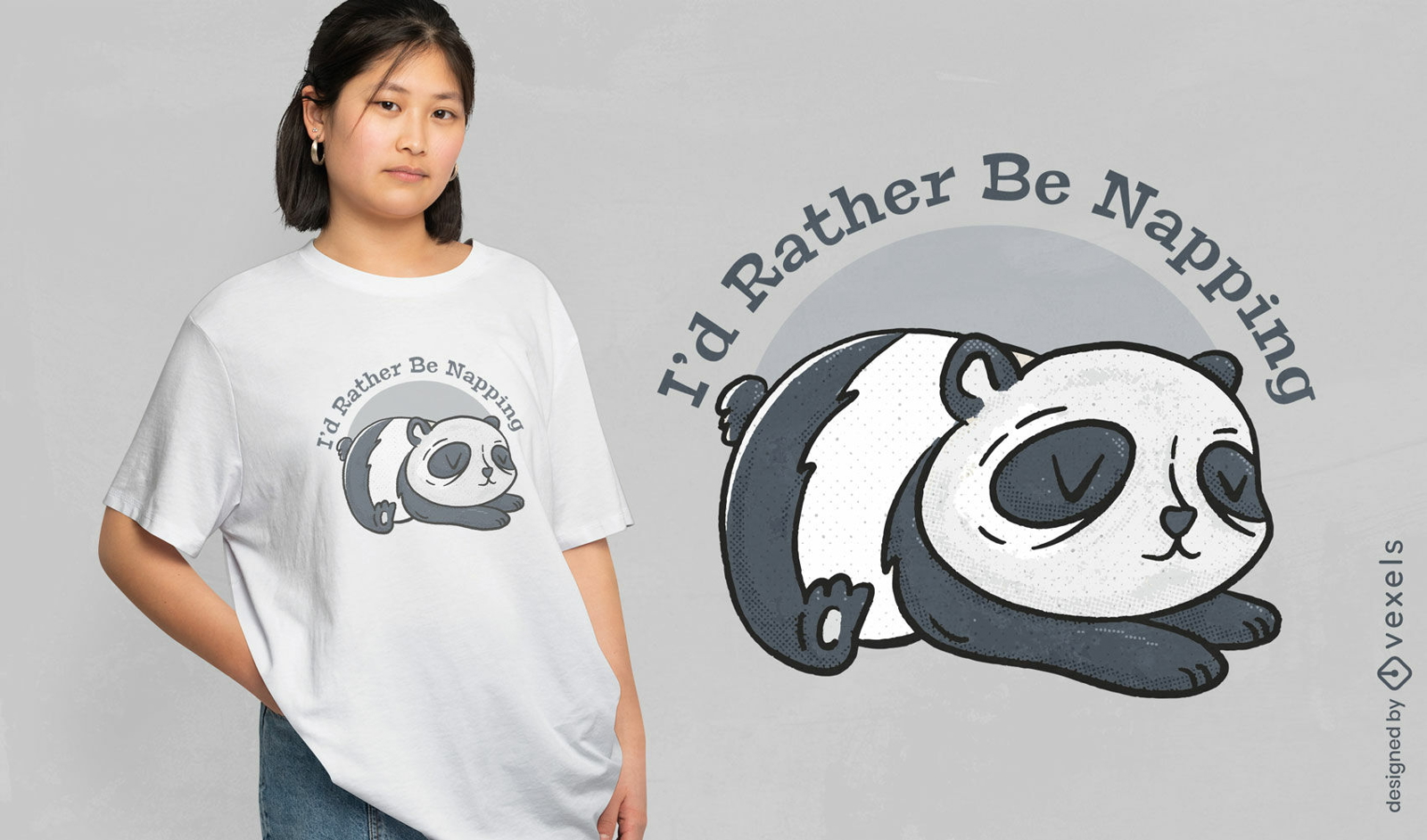 Napping cute panda t-shirt design